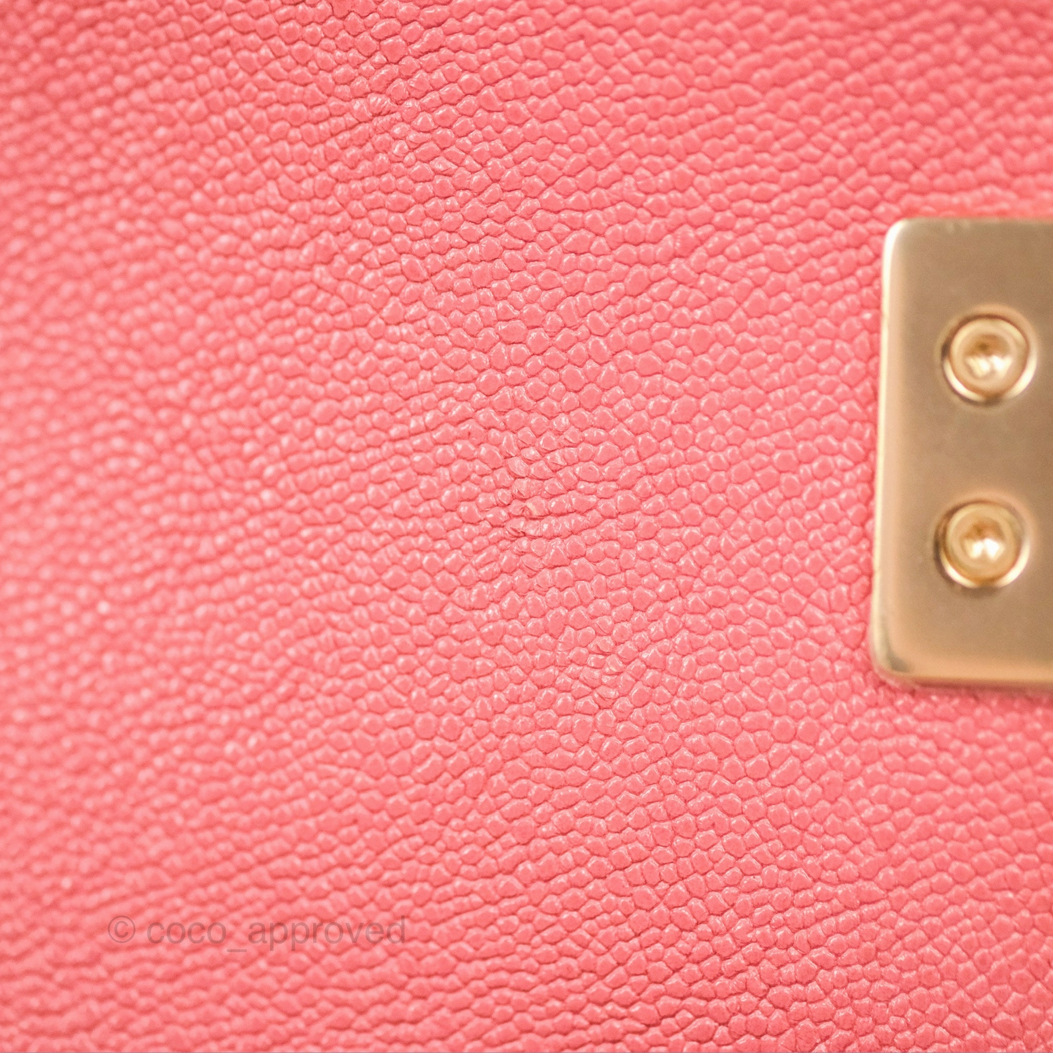 Chanel Small Chevron Boy Pink Caviar Gold Hardware