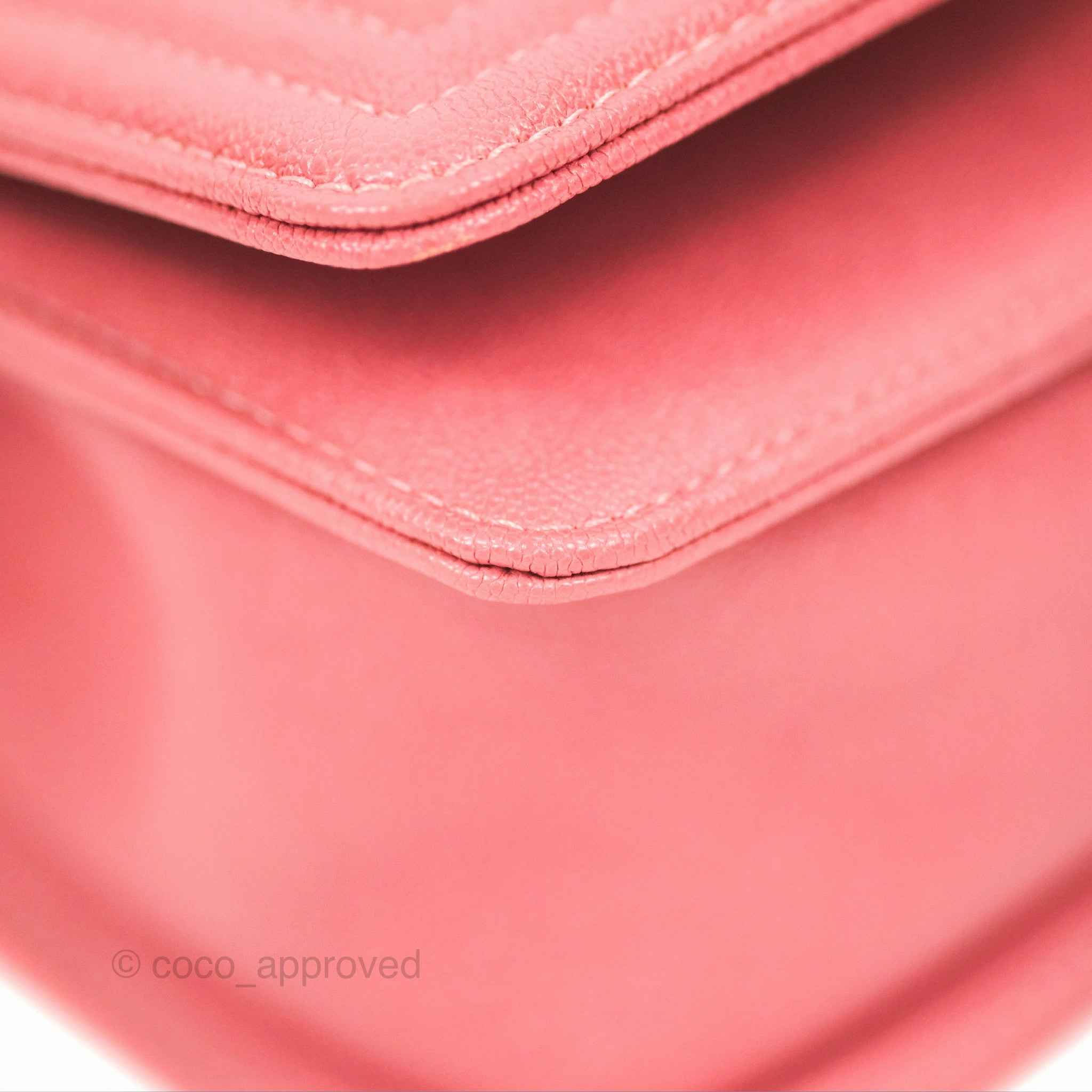 Chanel Small Chevron Boy Pink Caviar Gold Hardware