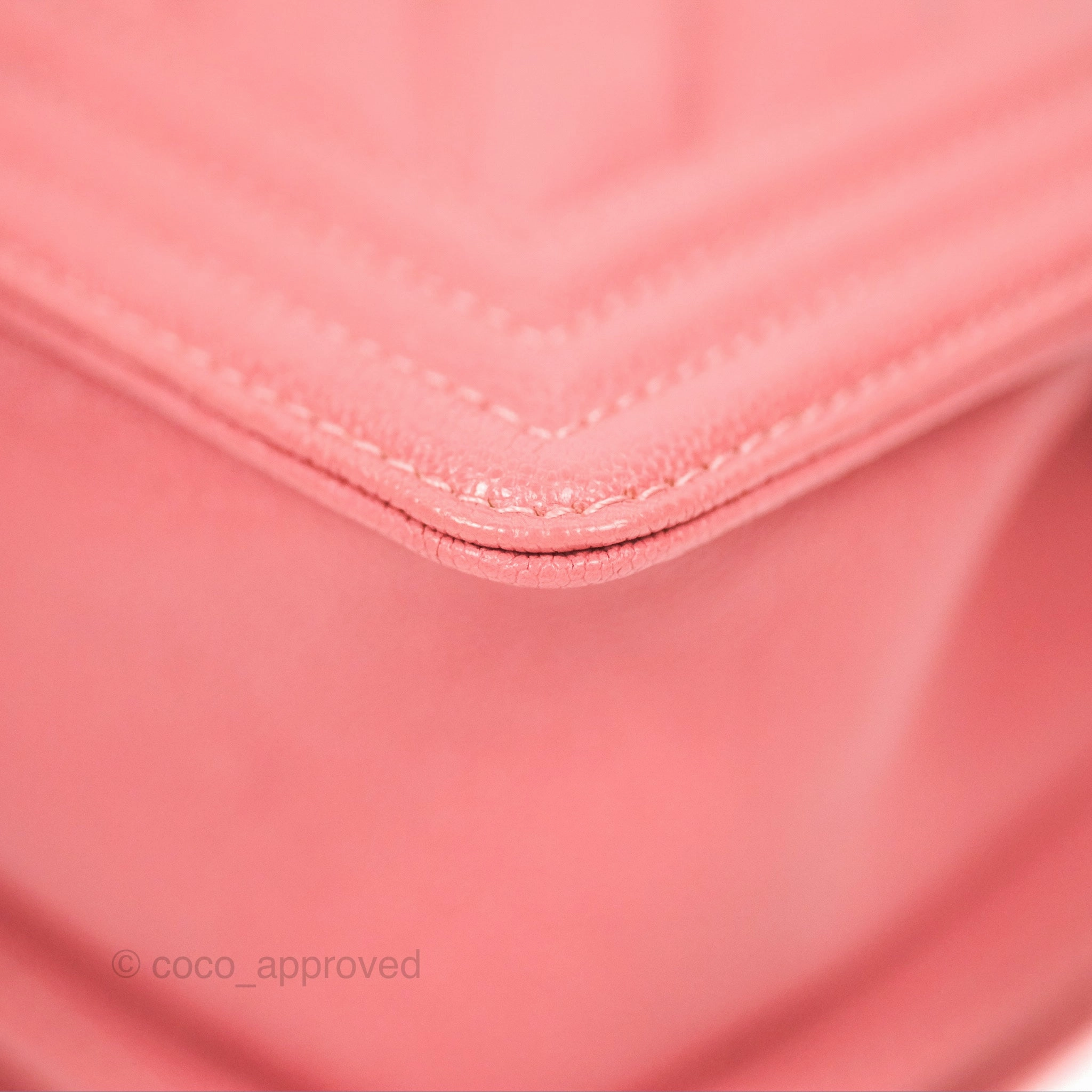 Chanel Small Chevron Boy Pink Caviar Gold Hardware