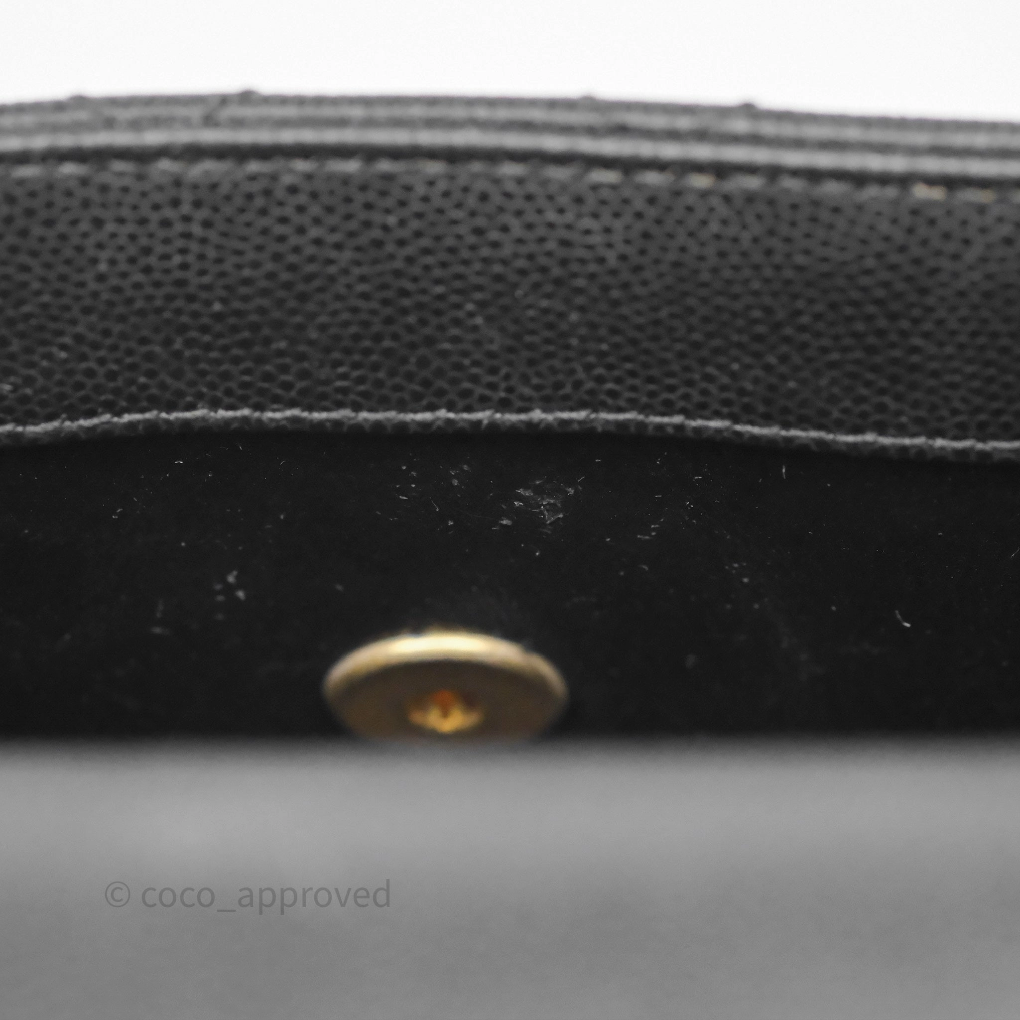 Chanel Small Coco Handle Black Caviar Gold Hardware Lizard Embossed Handle