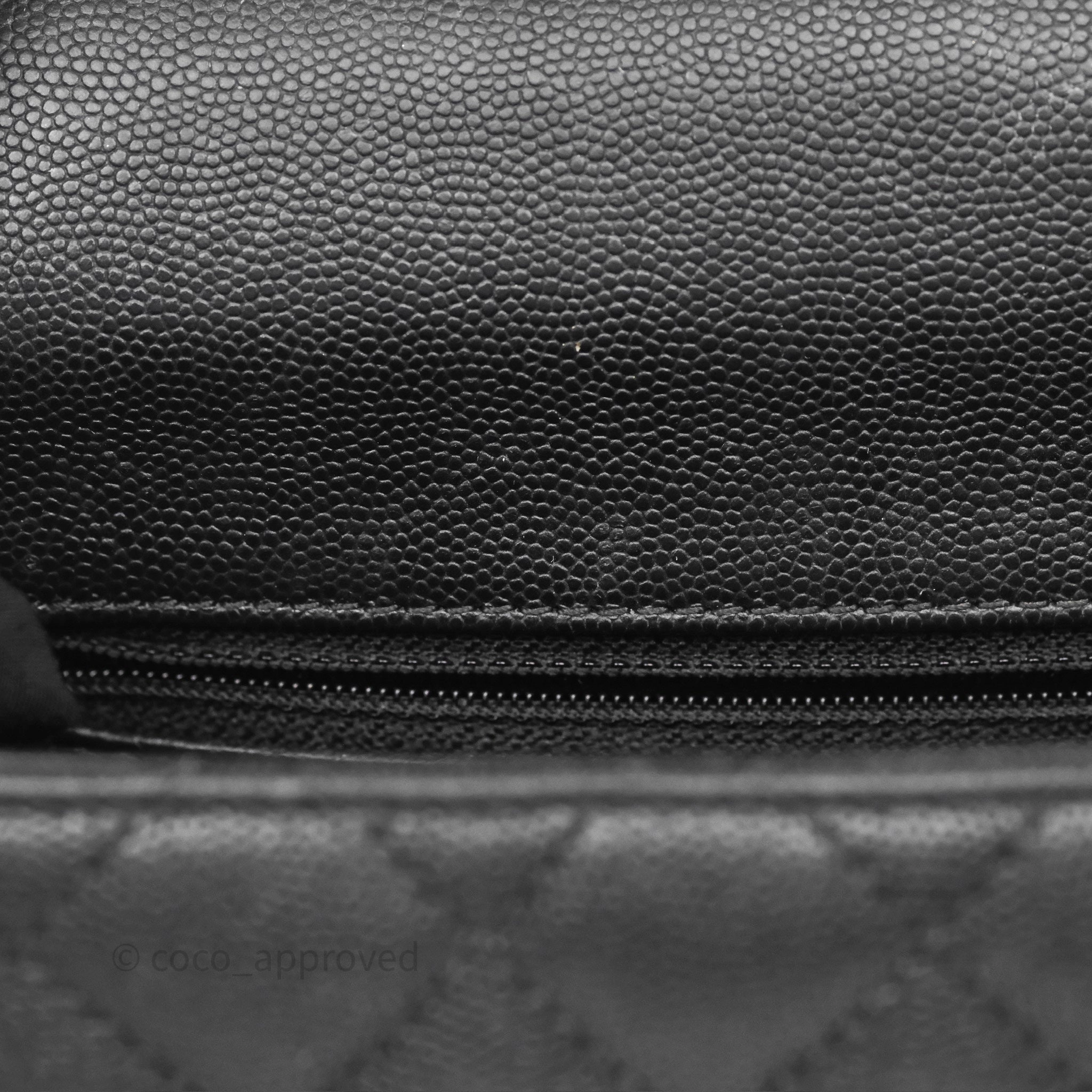 Chanel Small Coco Handle Black Caviar Gold Hardware Lizard Embossed Handle