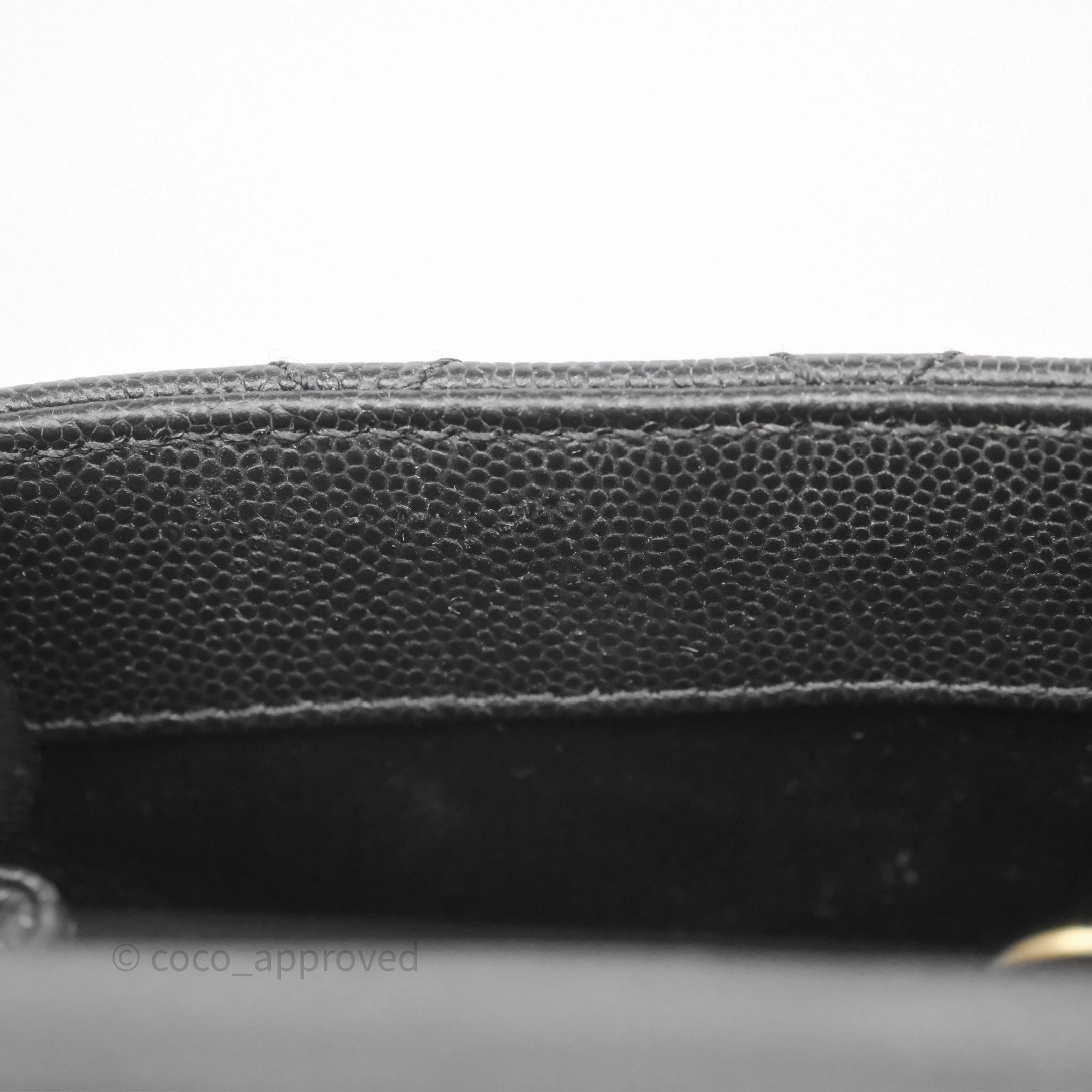 Chanel Small Coco Handle Black Caviar Gold Hardware Lizard Embossed Handle