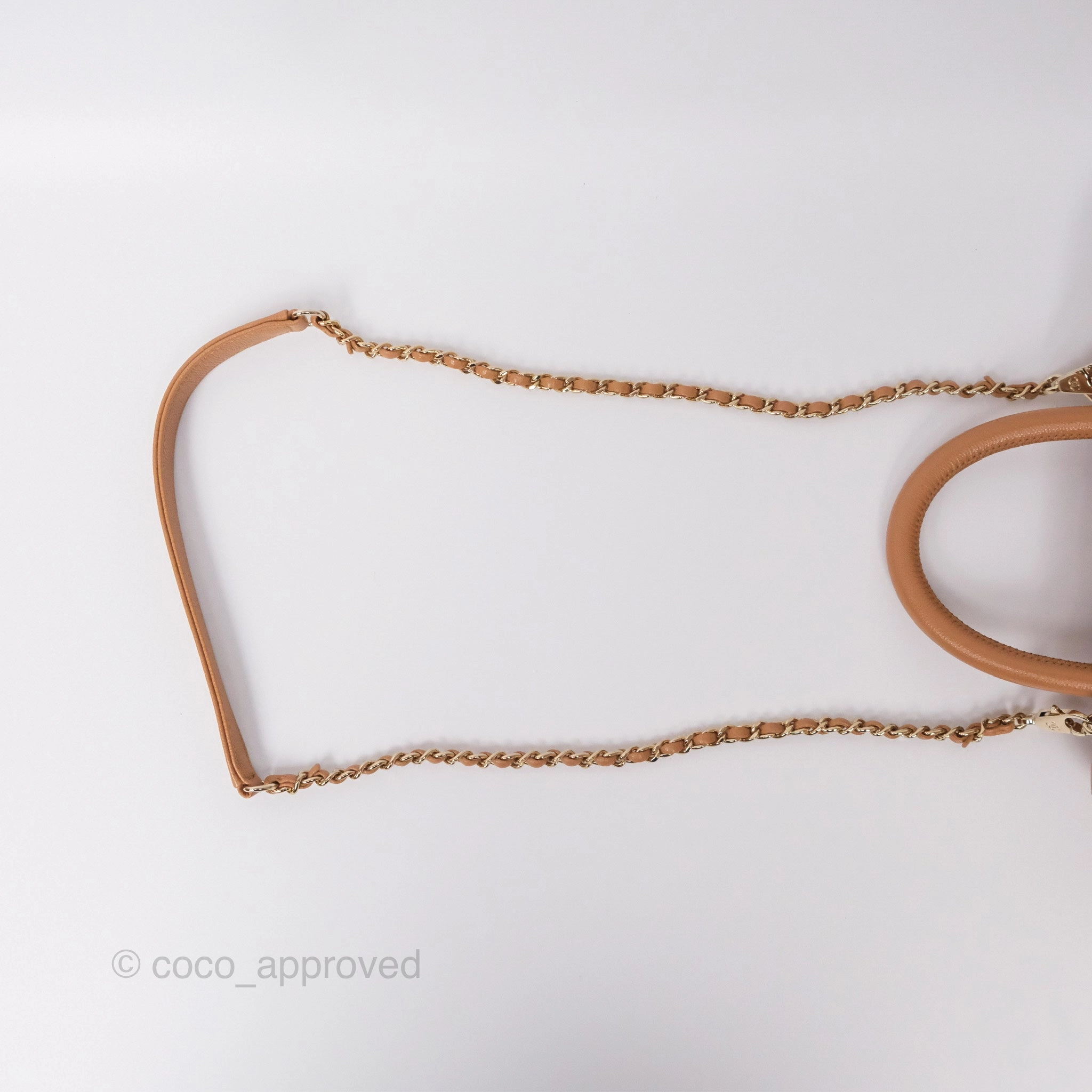 Chanel Small Coco Handle Caramel Beige Caviar Gold Hardware