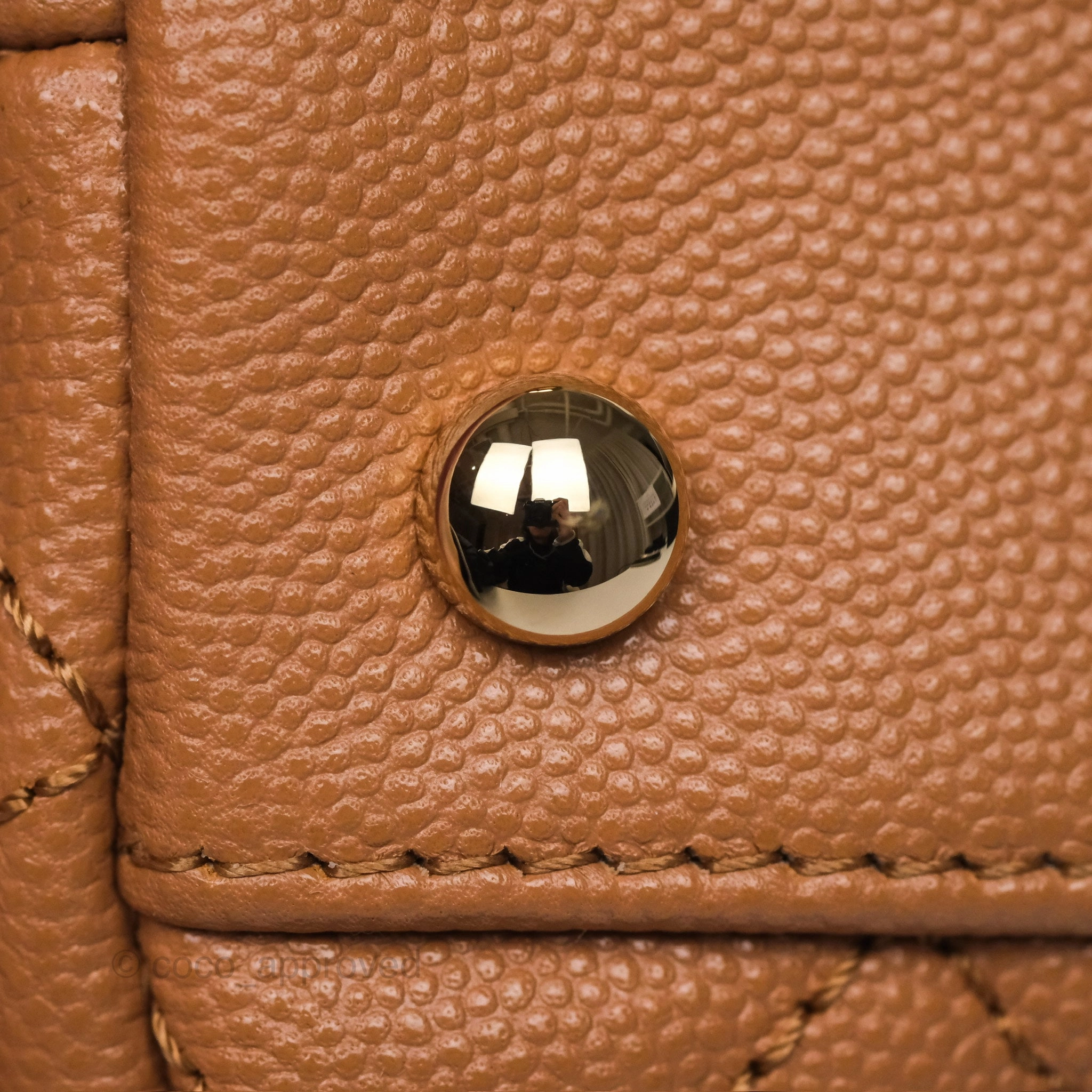 Chanel Small Coco Handle Caramel Beige Caviar Gold Hardware