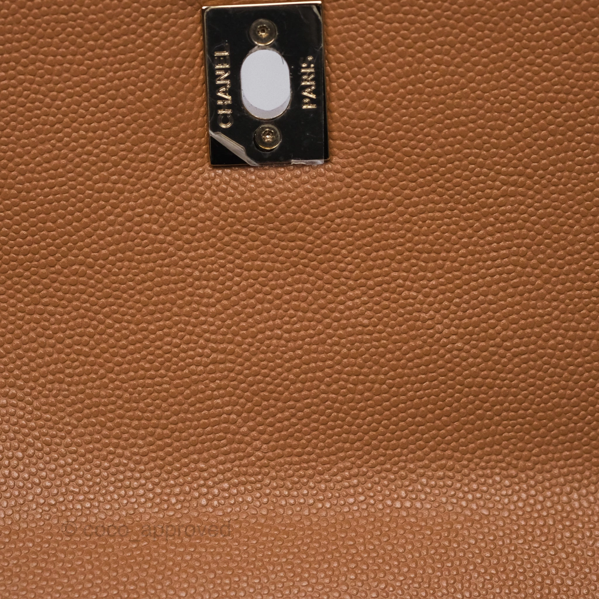 Chanel Small Coco Handle Caramel Beige Caviar Gold Hardware