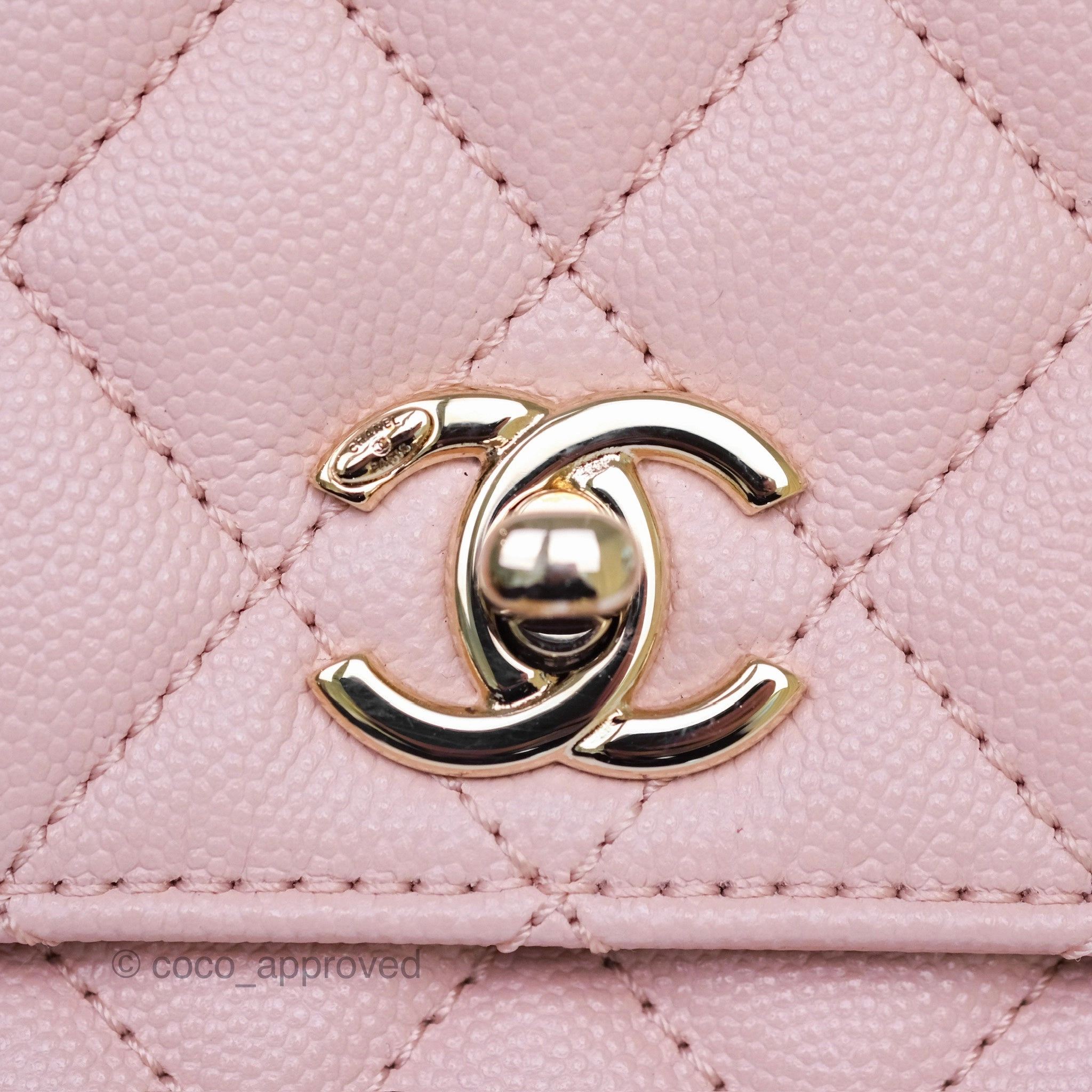 Chanel Small Coco Handle Pink Caviar Gold Hardware