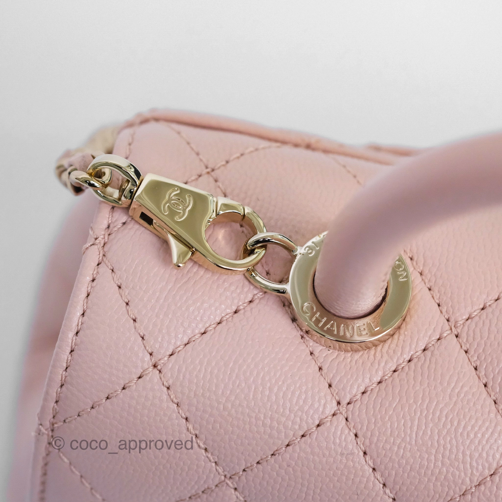 Chanel Small Coco Handle Pink Caviar Gold Hardware