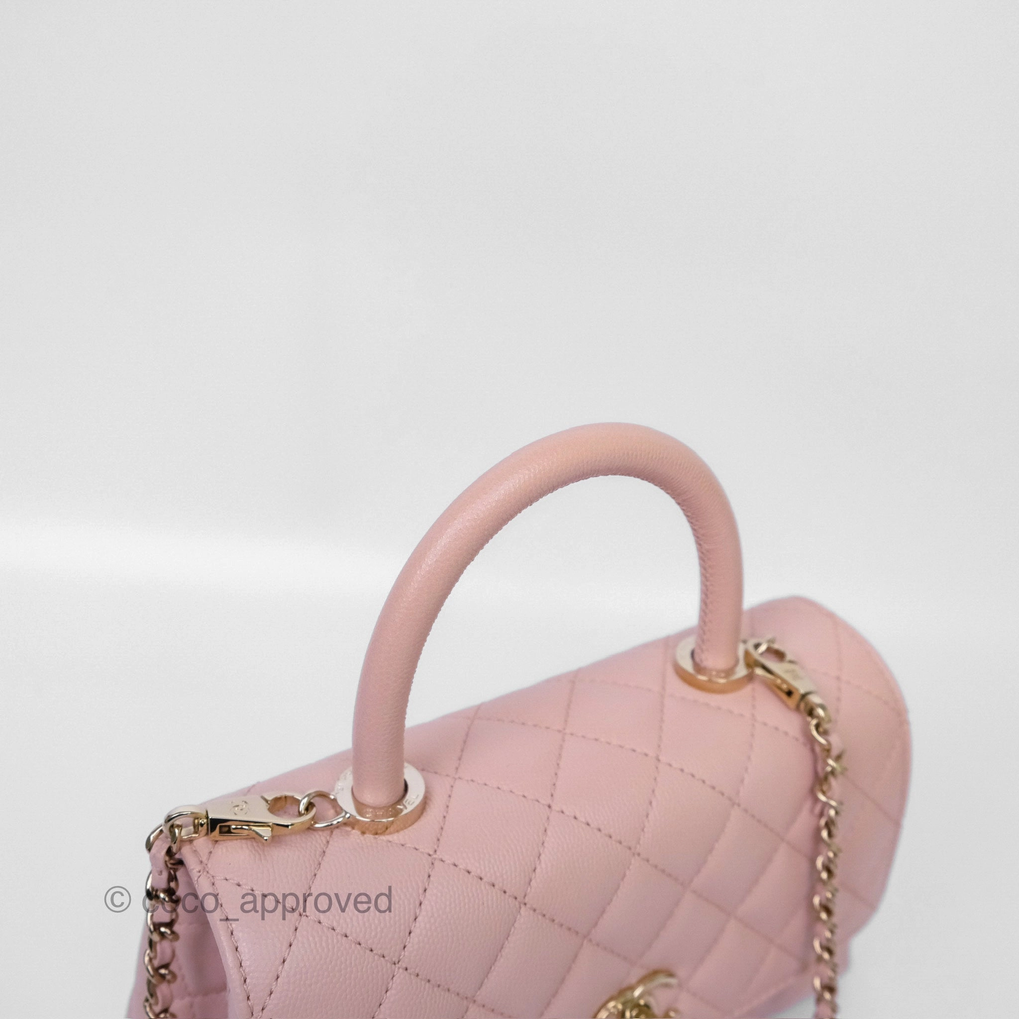 Chanel Small Coco Handle Pink Caviar Gold Hardware