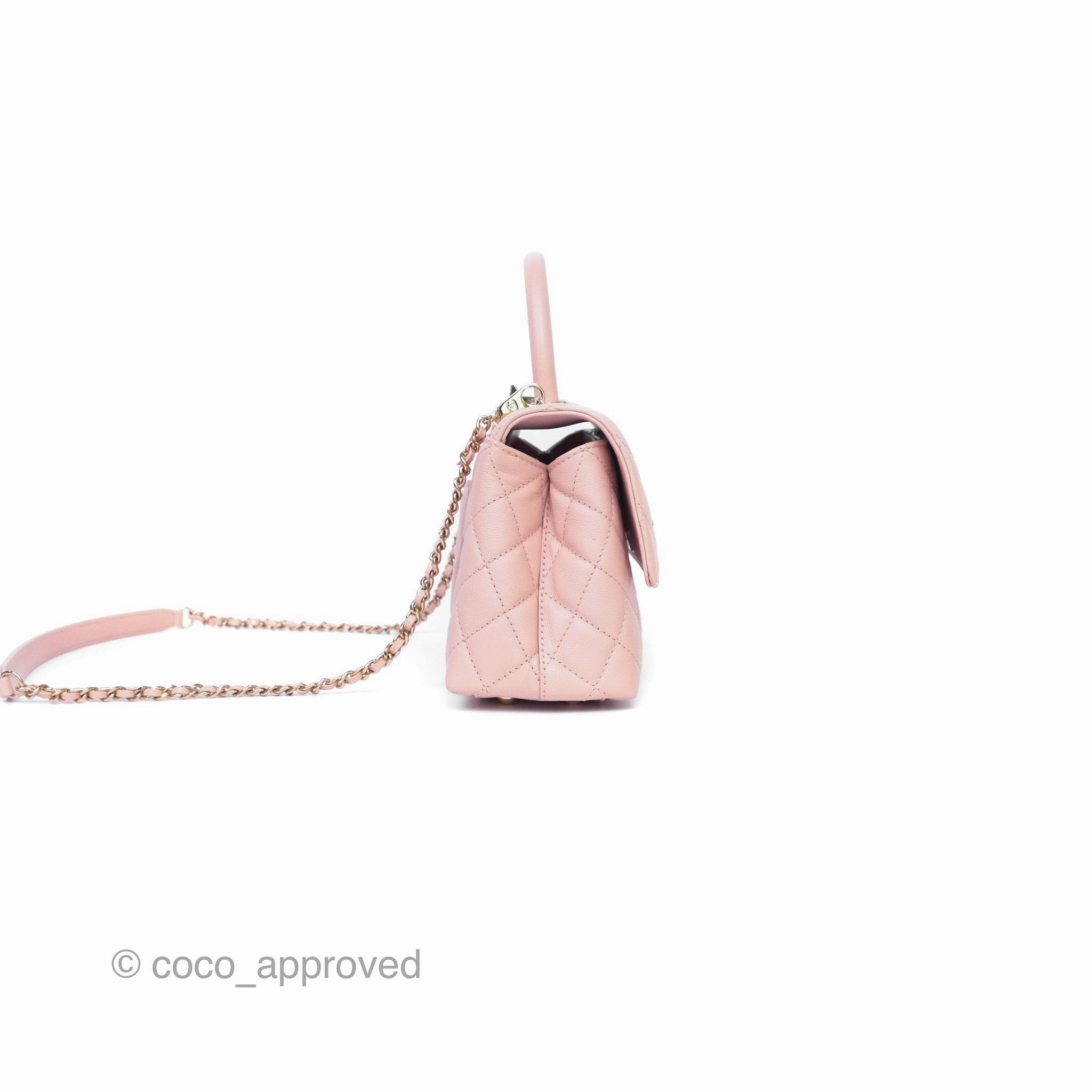 Chanel Small Coco Handle Pink Caviar Gold Hardware