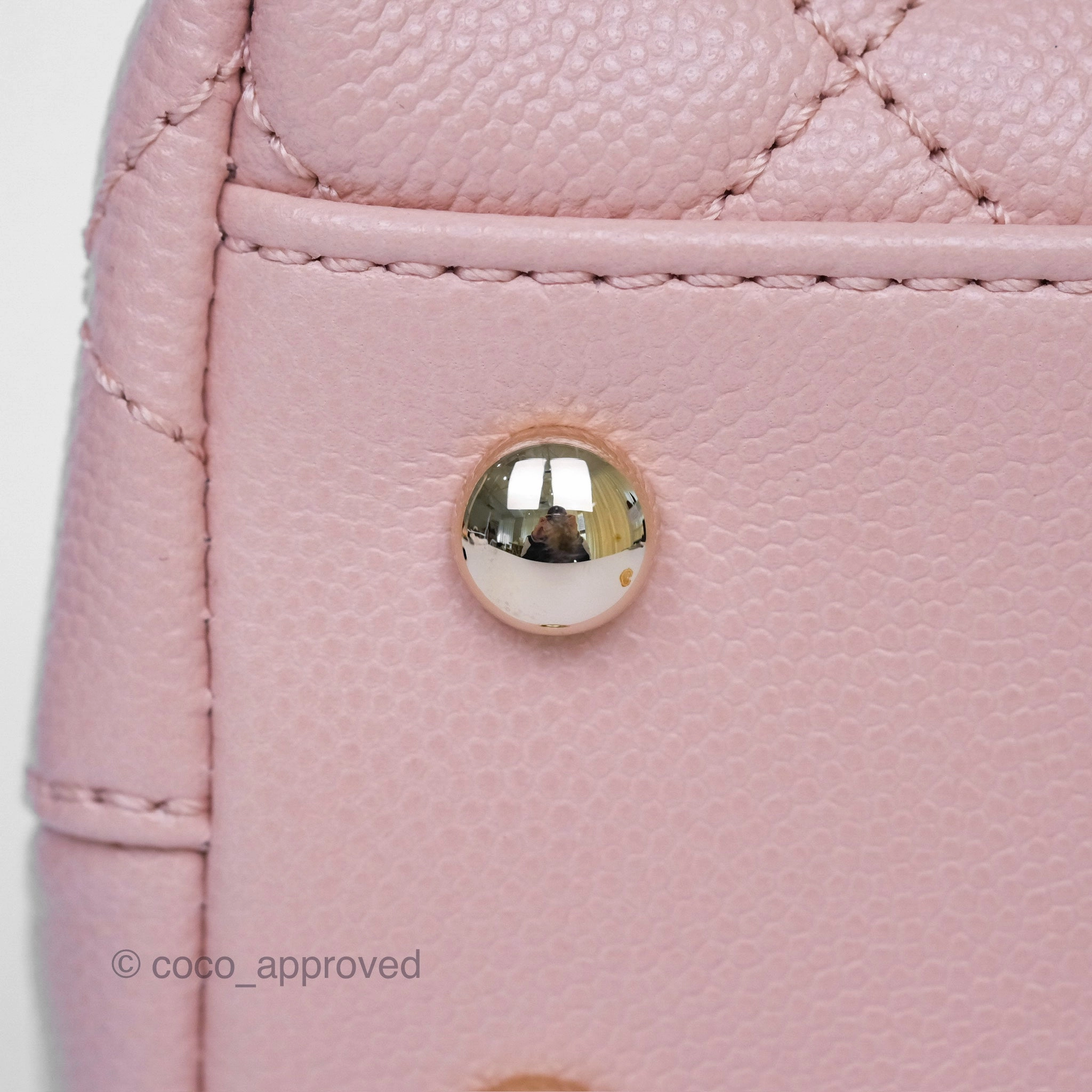 Chanel Small Coco Handle Pink Caviar Gold Hardware