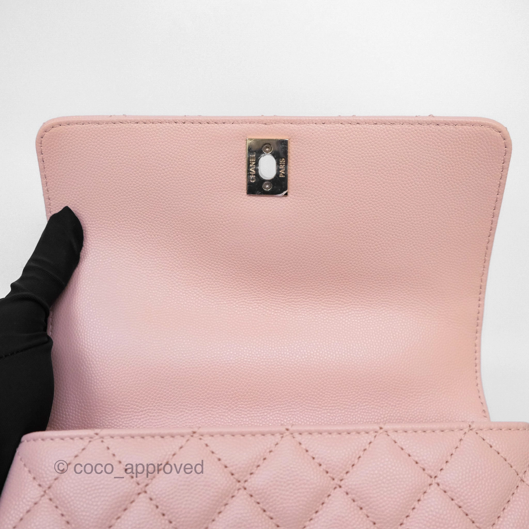 Chanel Small Coco Handle Pink Caviar Gold Hardware