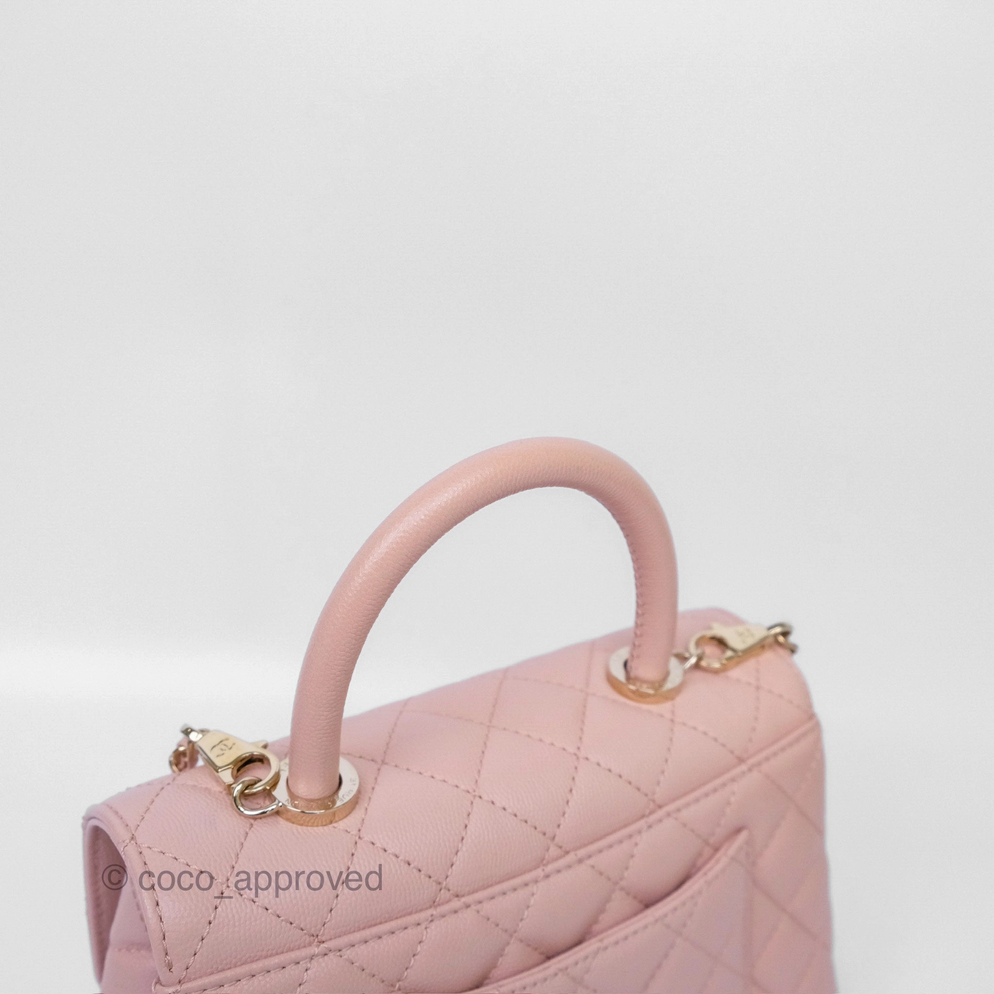 Chanel Small Coco Handle Pink Caviar Gold Hardware