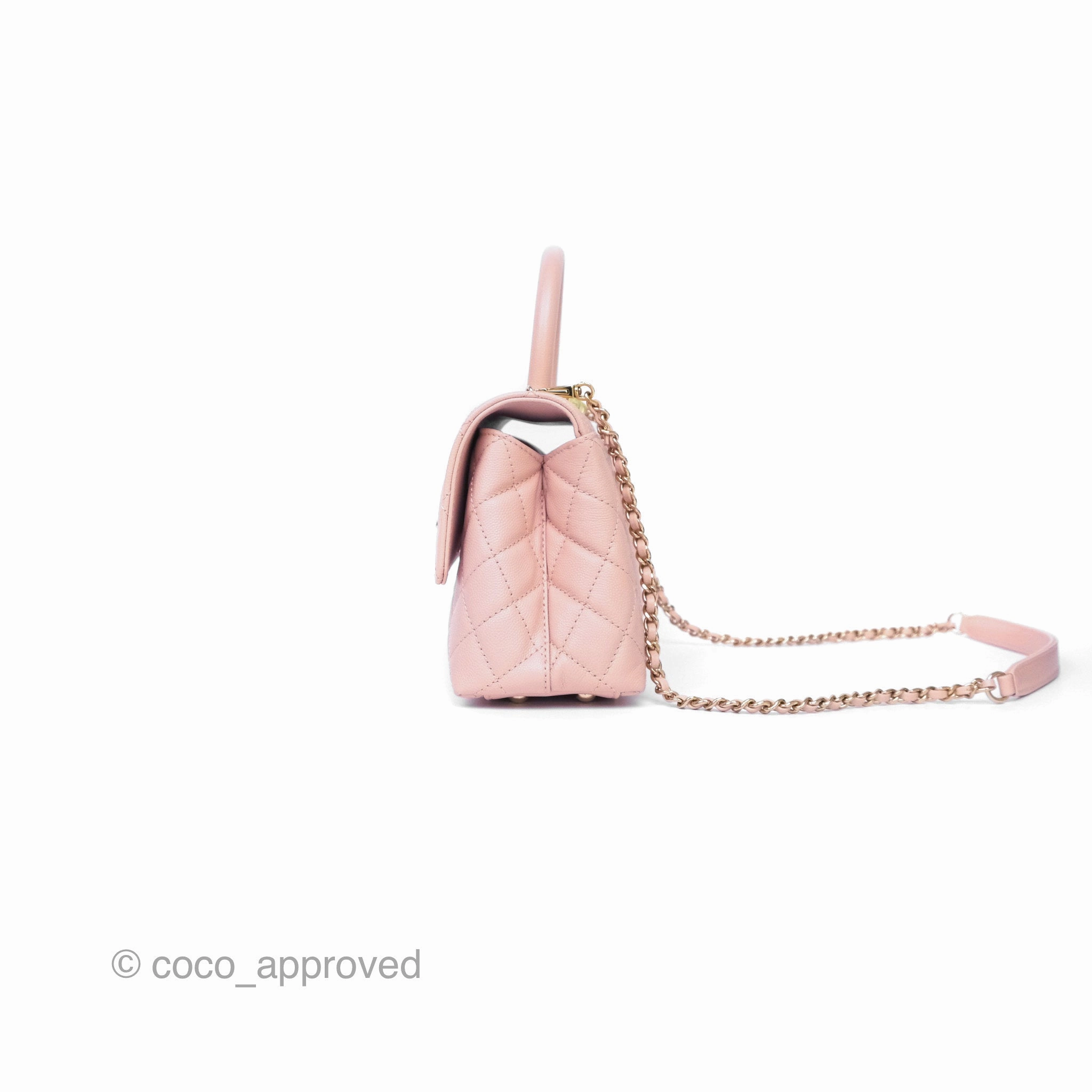 Chanel Small Coco Handle Pink Caviar Gold Hardware