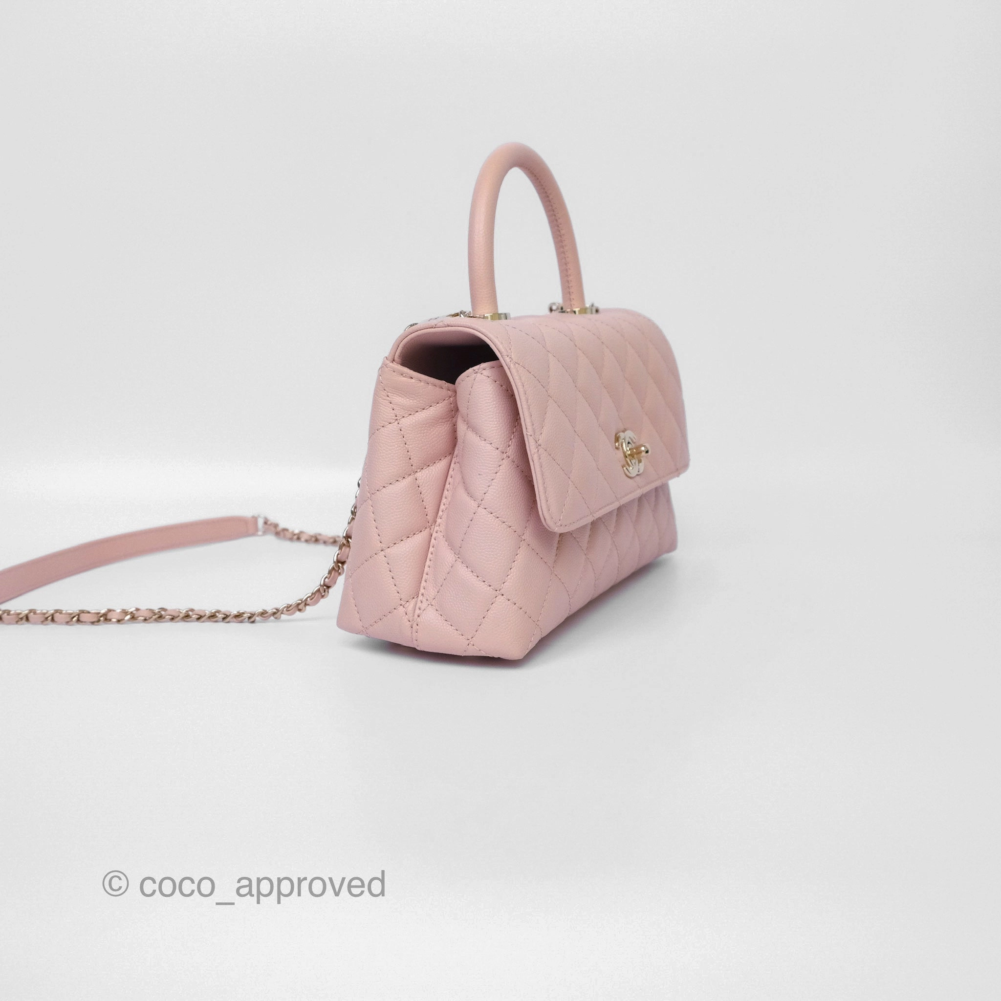 Chanel Small Coco Handle Pink Caviar Gold Hardware