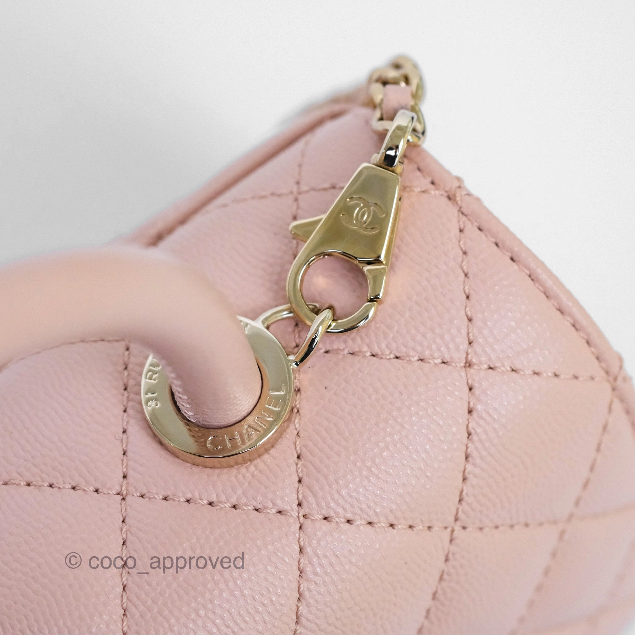 Chanel Small Coco Handle Pink Caviar Gold Hardware