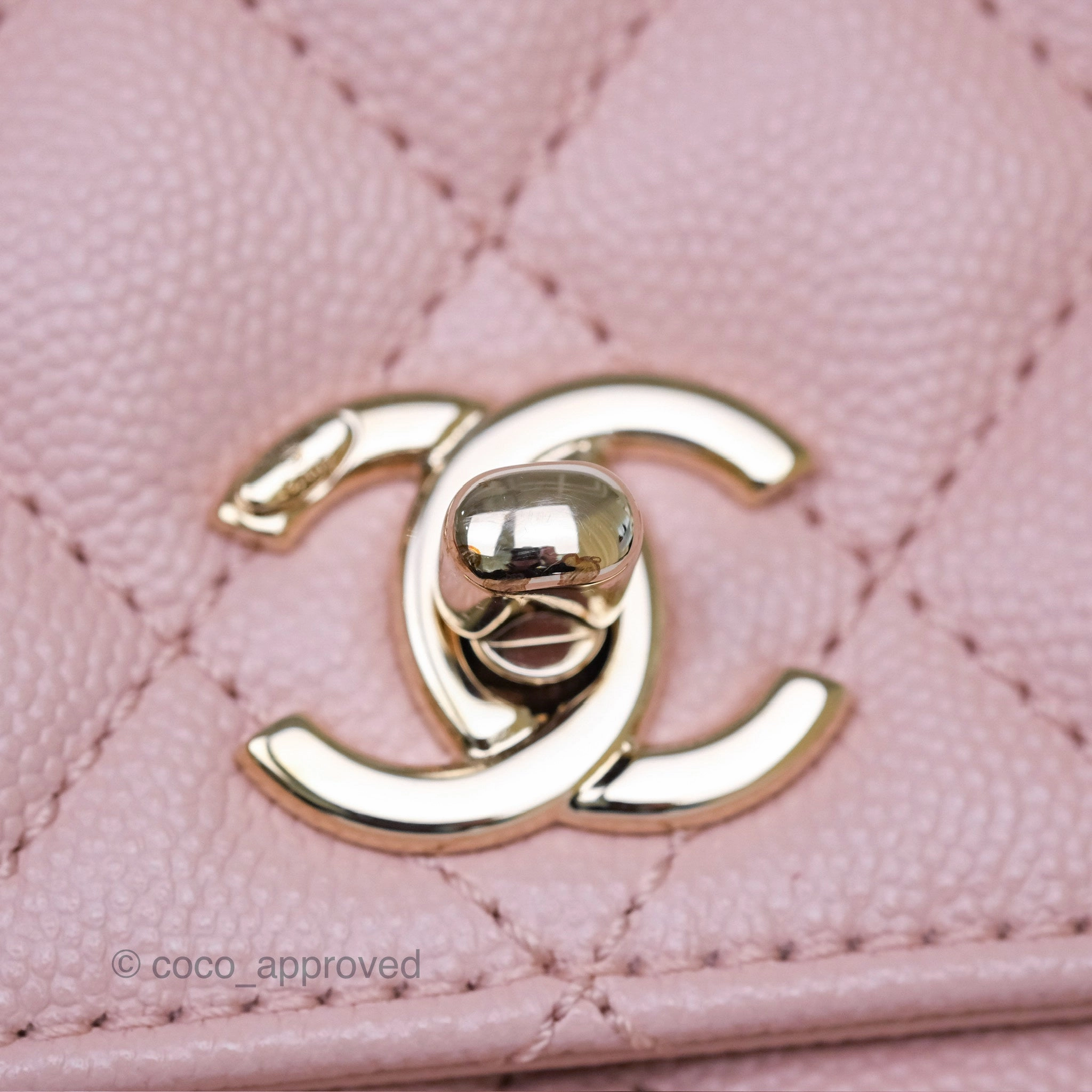 Chanel Small Coco Handle Pink Caviar Gold Hardware