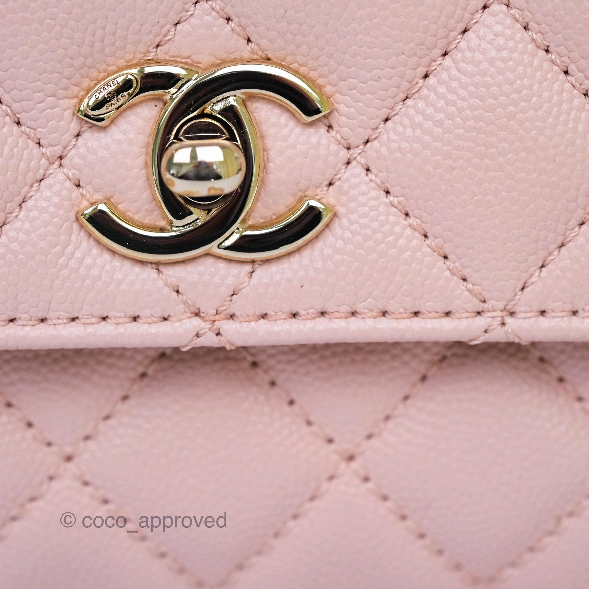 Chanel Small Coco Handle Pink Caviar Gold Hardware