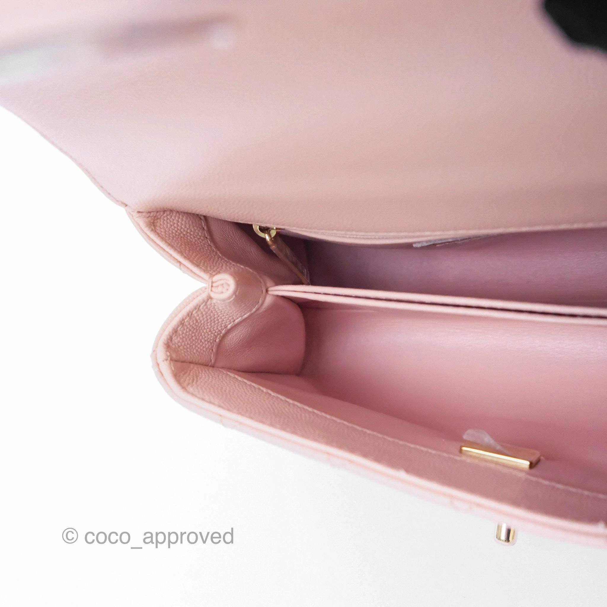 Chanel Small Coco Handle Pink Caviar Gold Hardware