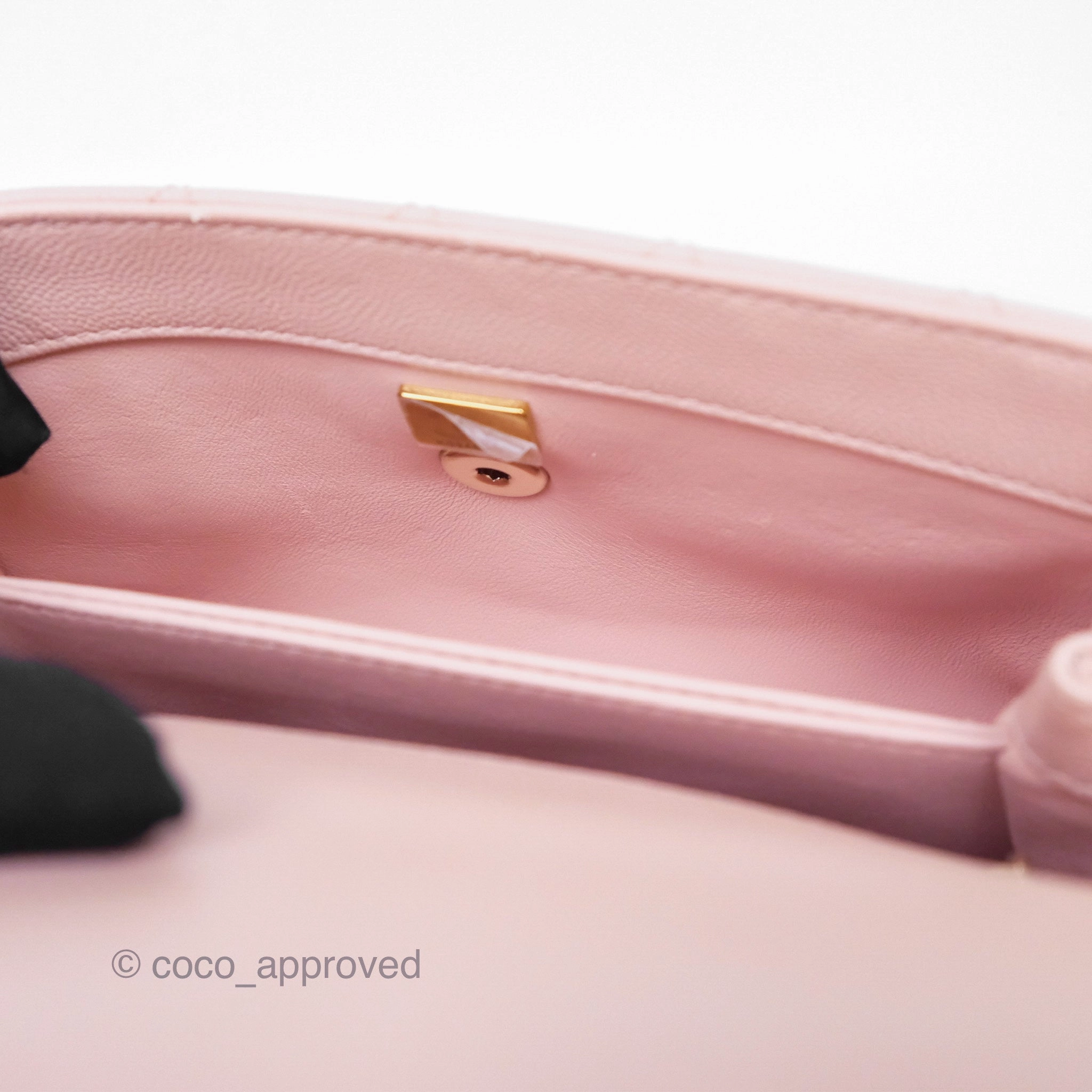 Chanel Small Coco Handle Pink Caviar Gold Hardware