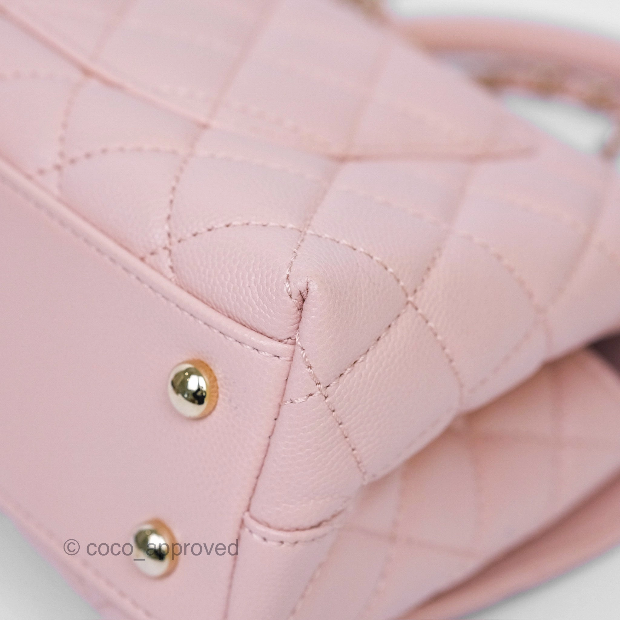 Chanel Small Coco Handle Pink Caviar Gold Hardware