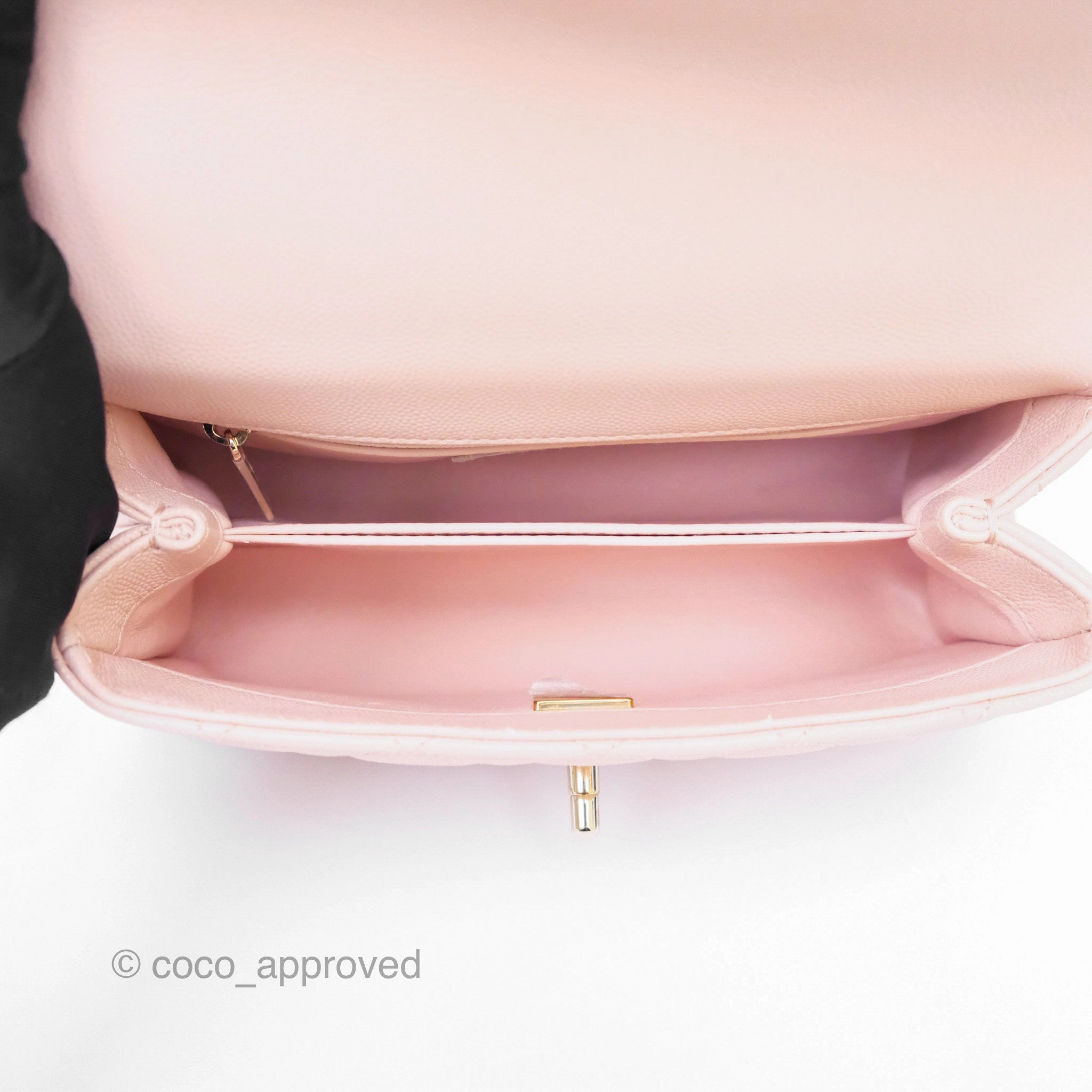Chanel Small Coco Handle Pink Caviar Gold Hardware