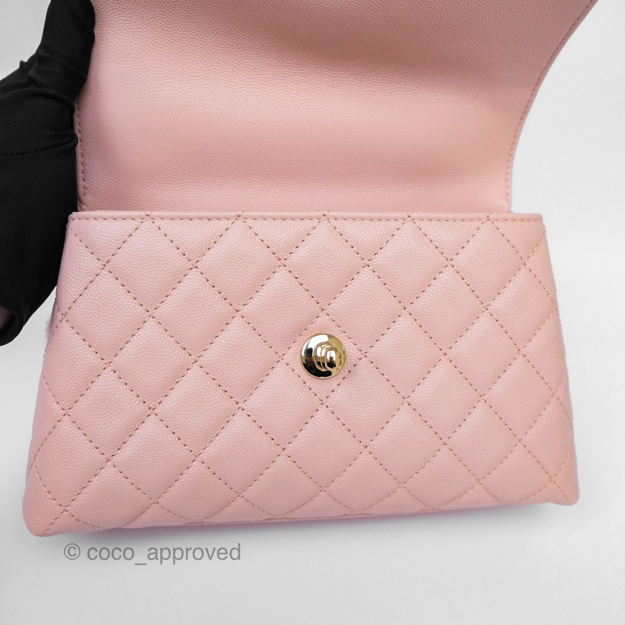 Chanel Small Coco Handle Pink Caviar Gold Hardware
