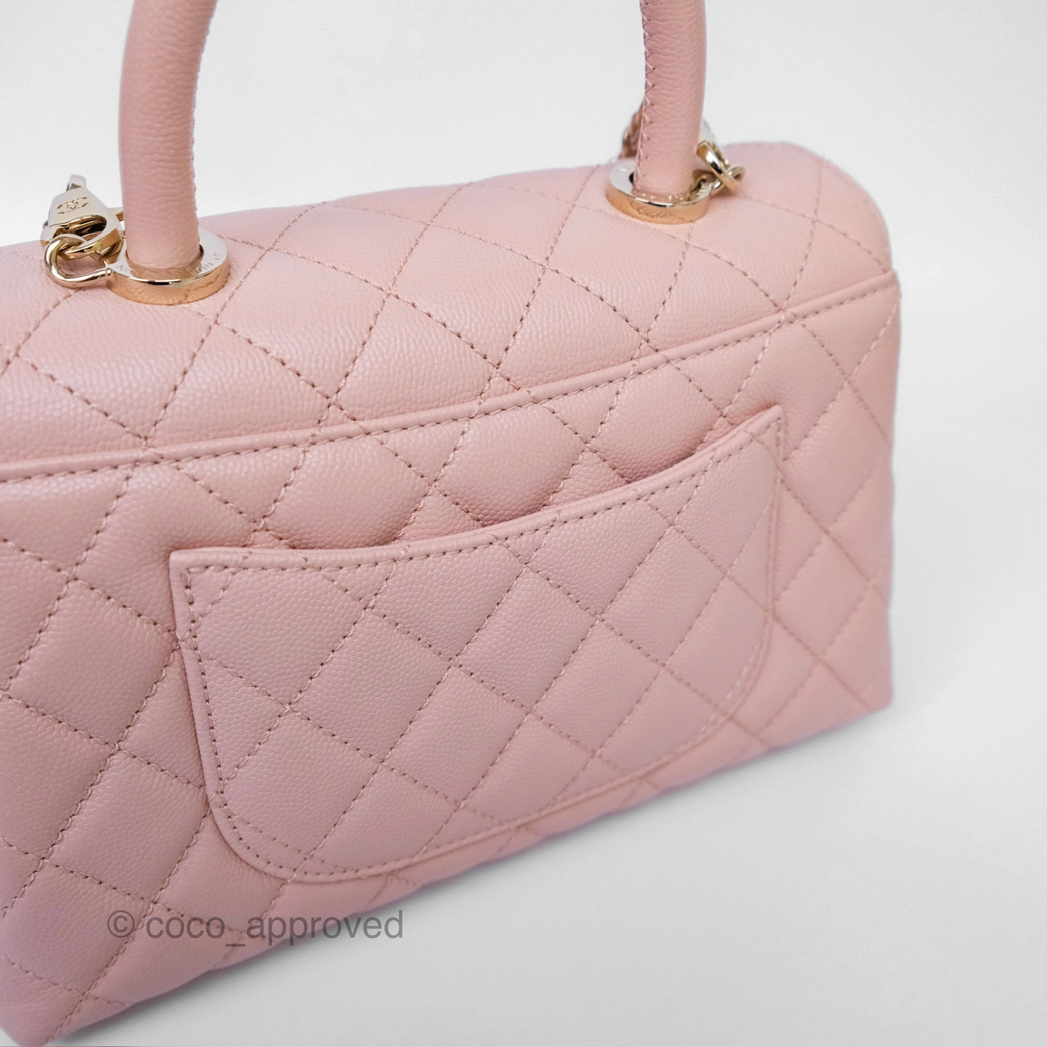 Chanel Small Coco Handle Pink Caviar Gold Hardware