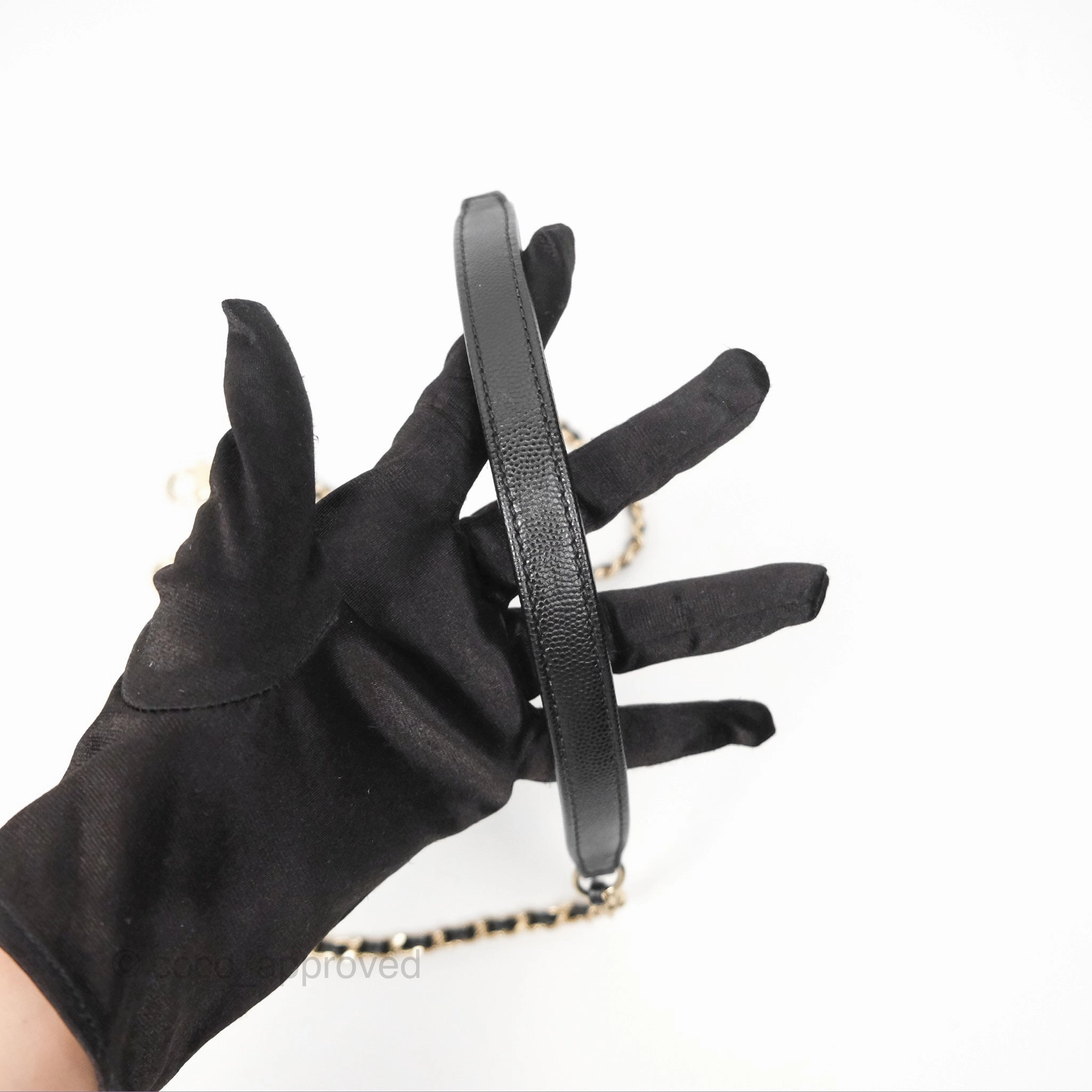 Chanel Small Coco Handle Quilted Black Caviar Gold Hardware