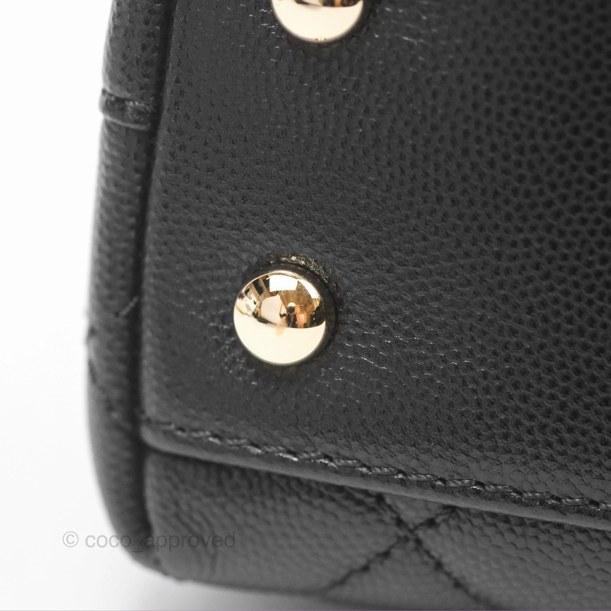 Chanel Small Coco Handle Quilted Black Caviar Gold Hardware