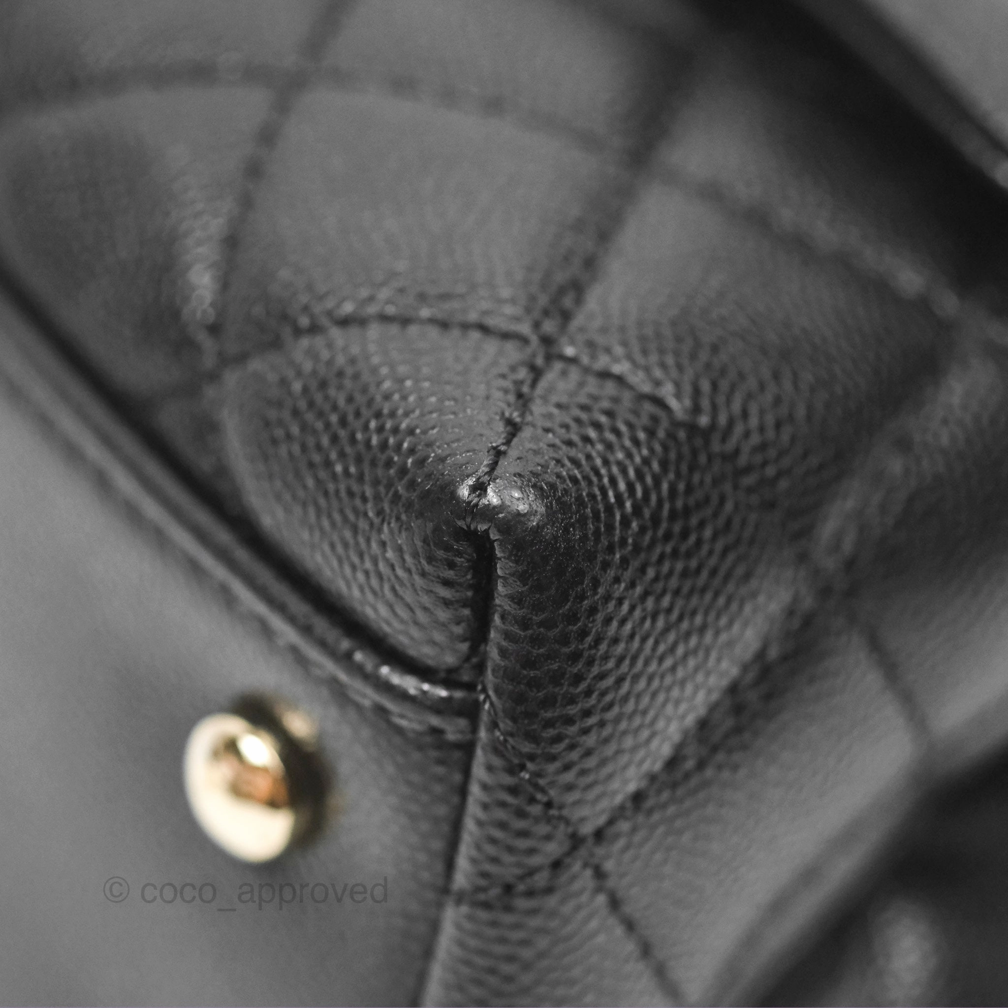Chanel Small Coco Handle Quilted Black Caviar Gold Hardware