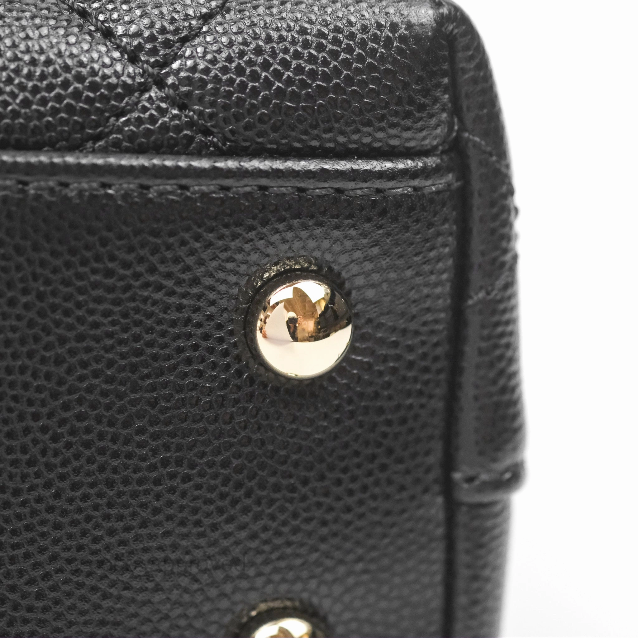 Chanel Small Coco Handle Quilted Black Caviar Gold Hardware