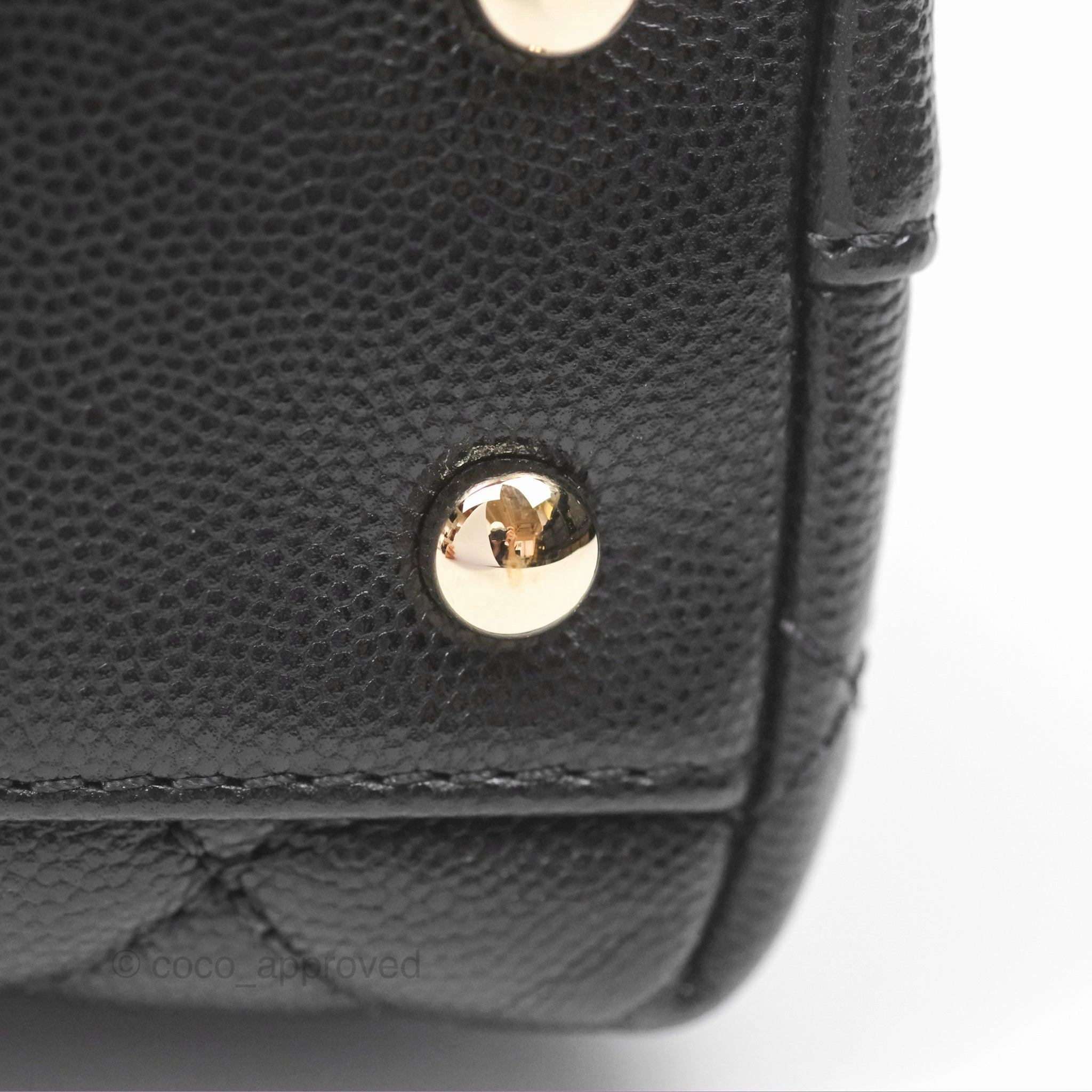 Chanel Small Coco Handle Quilted Black Caviar Gold Hardware