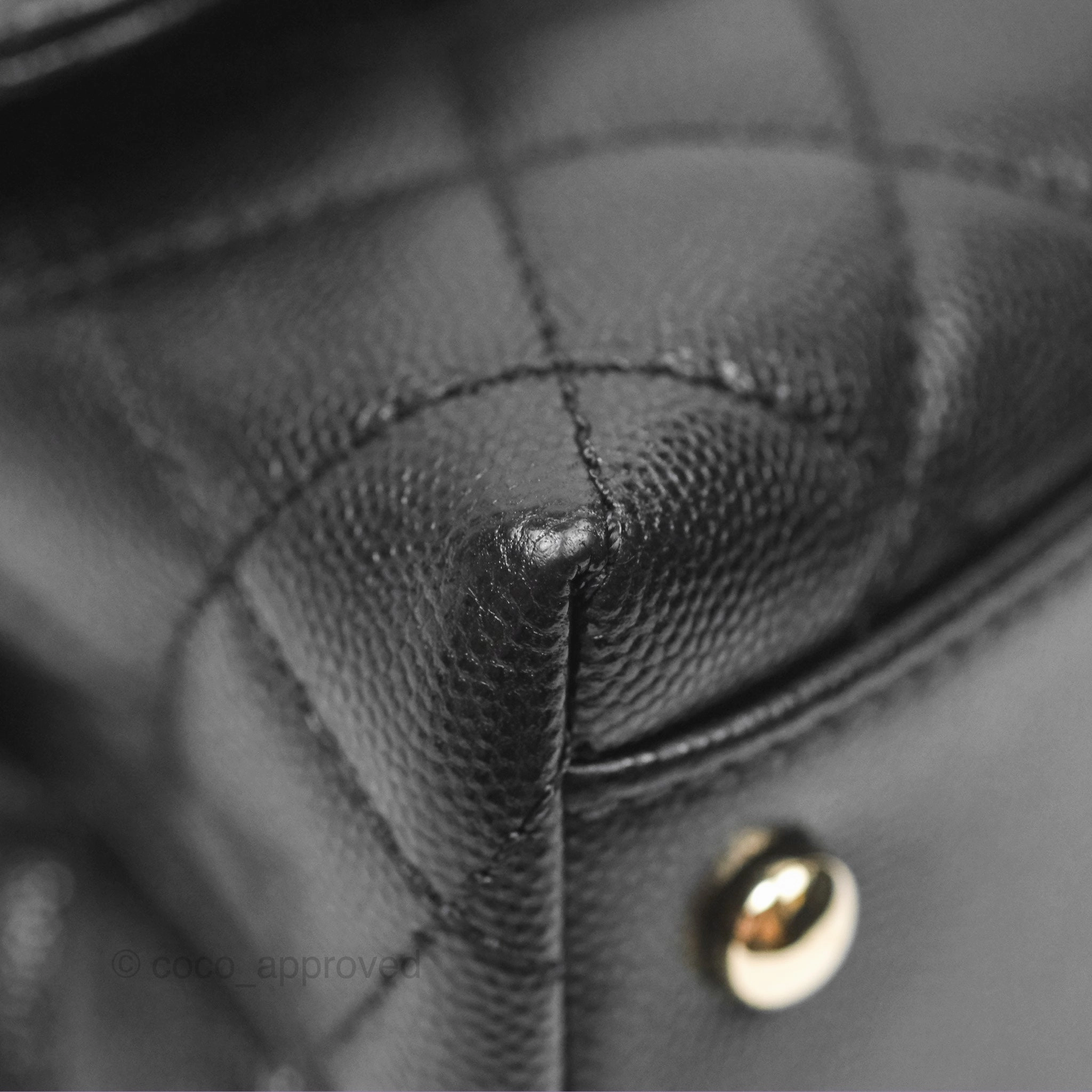 Chanel Small Coco Handle Quilted Black Caviar Gold Hardware