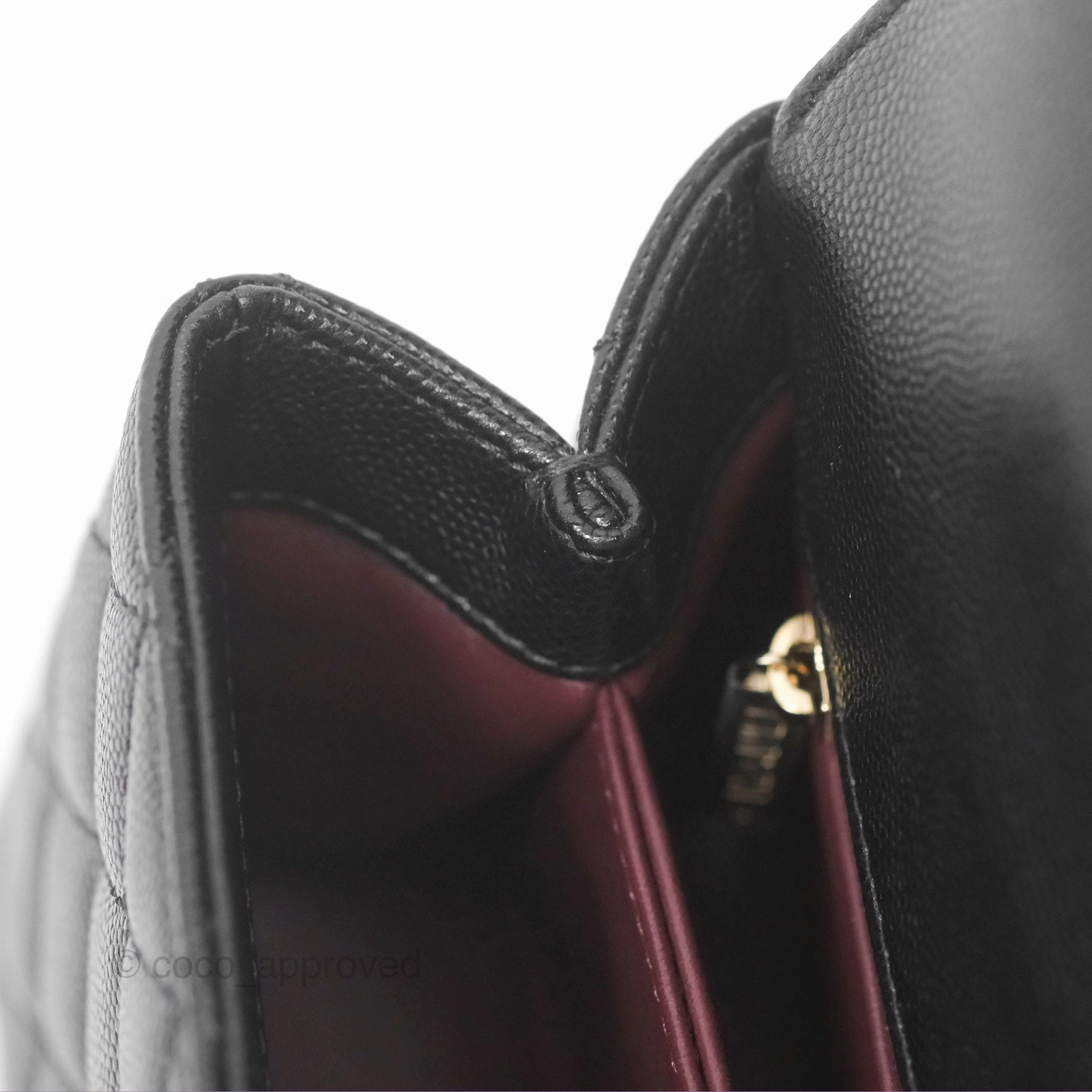 Chanel Small Coco Handle Quilted Black Caviar Gold Hardware