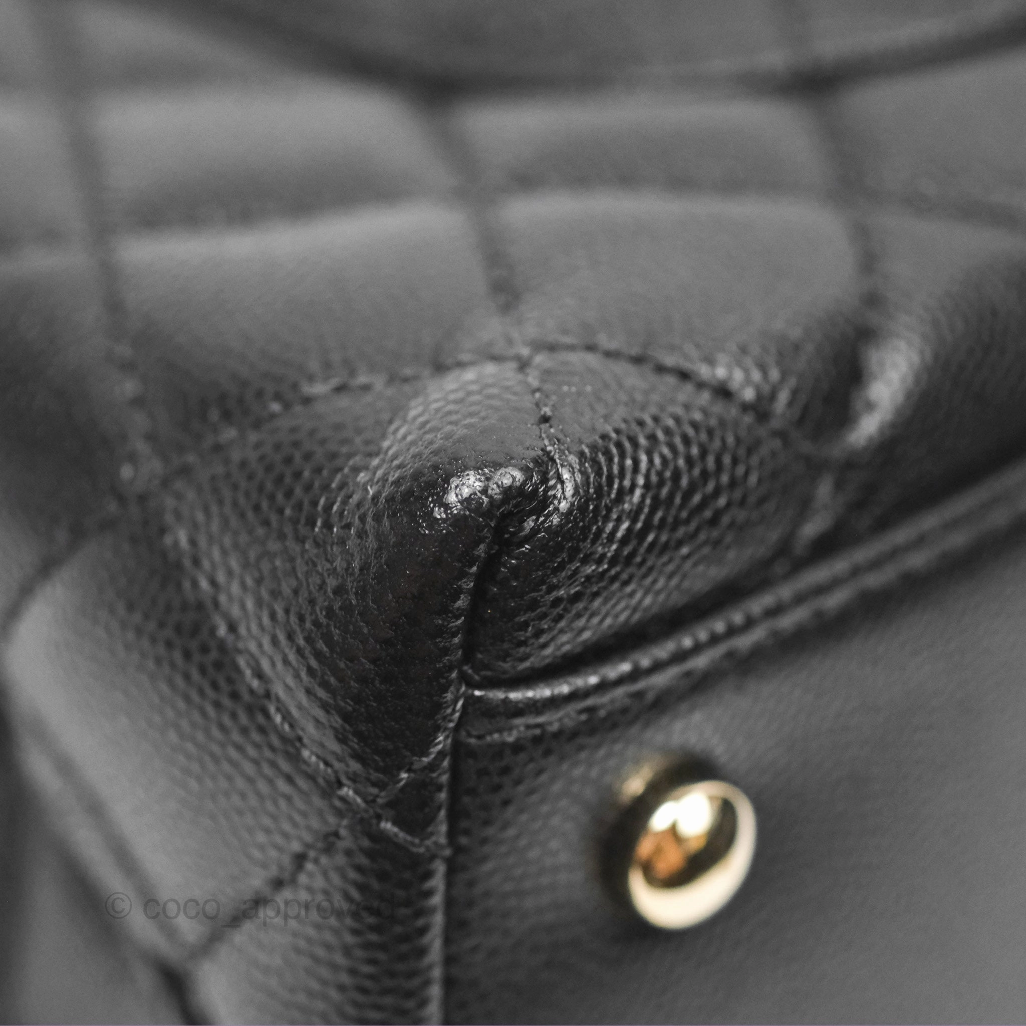 Chanel Small Coco Handle Quilted Black Caviar Gold Hardware