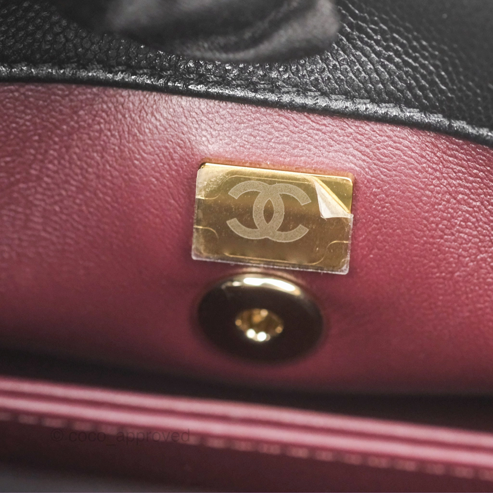 Chanel Small Coco Handle Quilted Black Caviar Gold Hardware