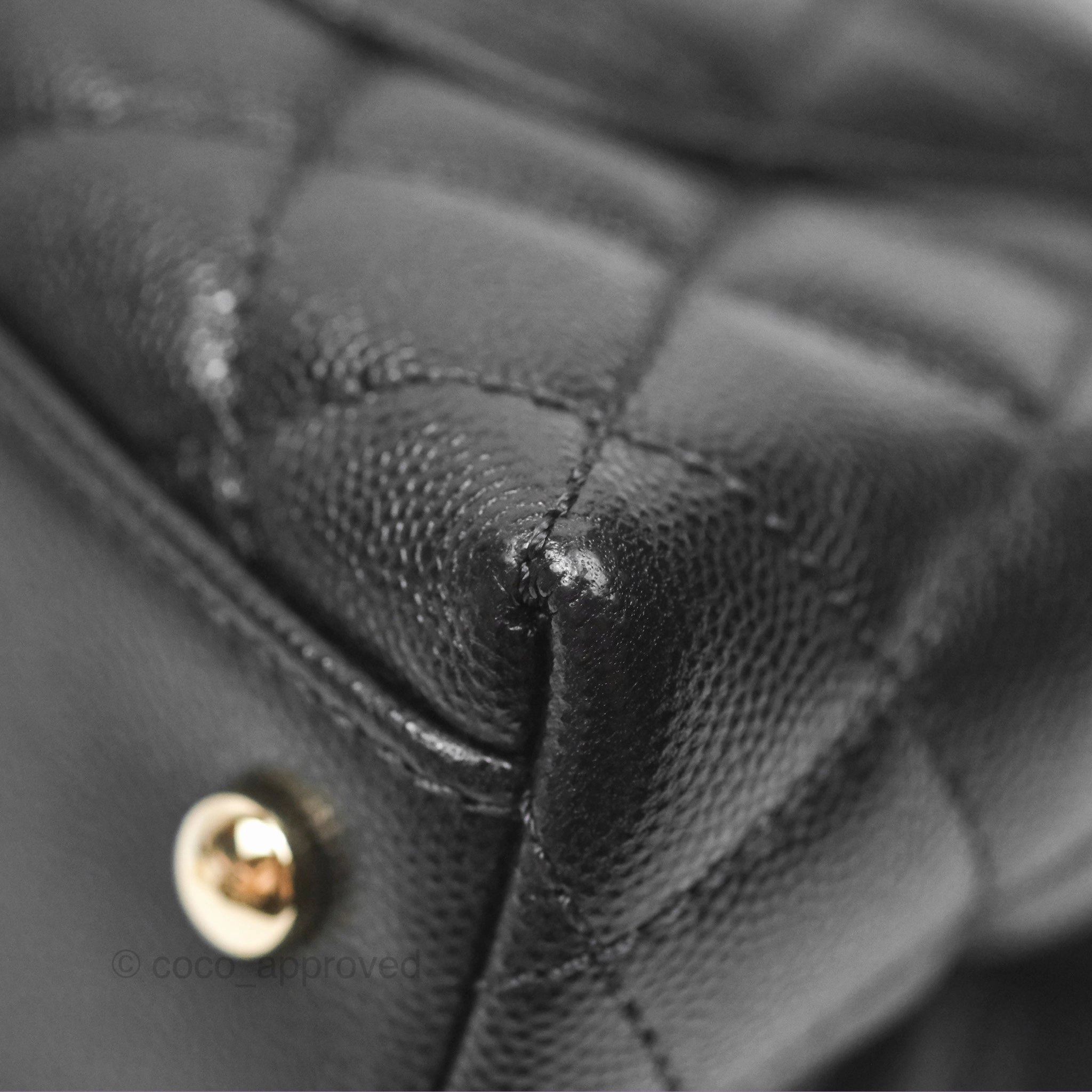 Chanel Small Coco Handle Quilted Black Caviar Gold Hardware