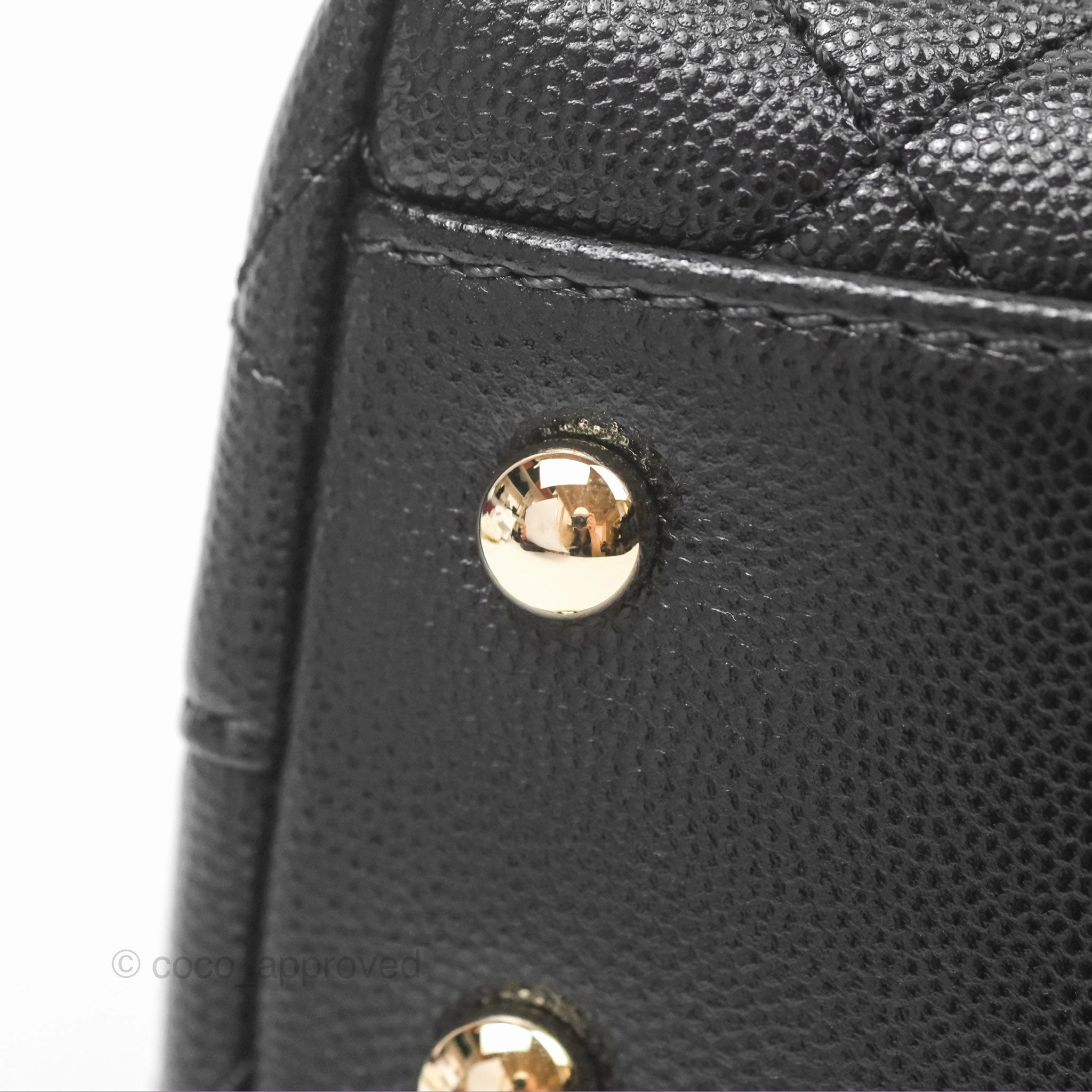 Chanel Small Coco Handle Quilted Black Caviar Gold Hardware
