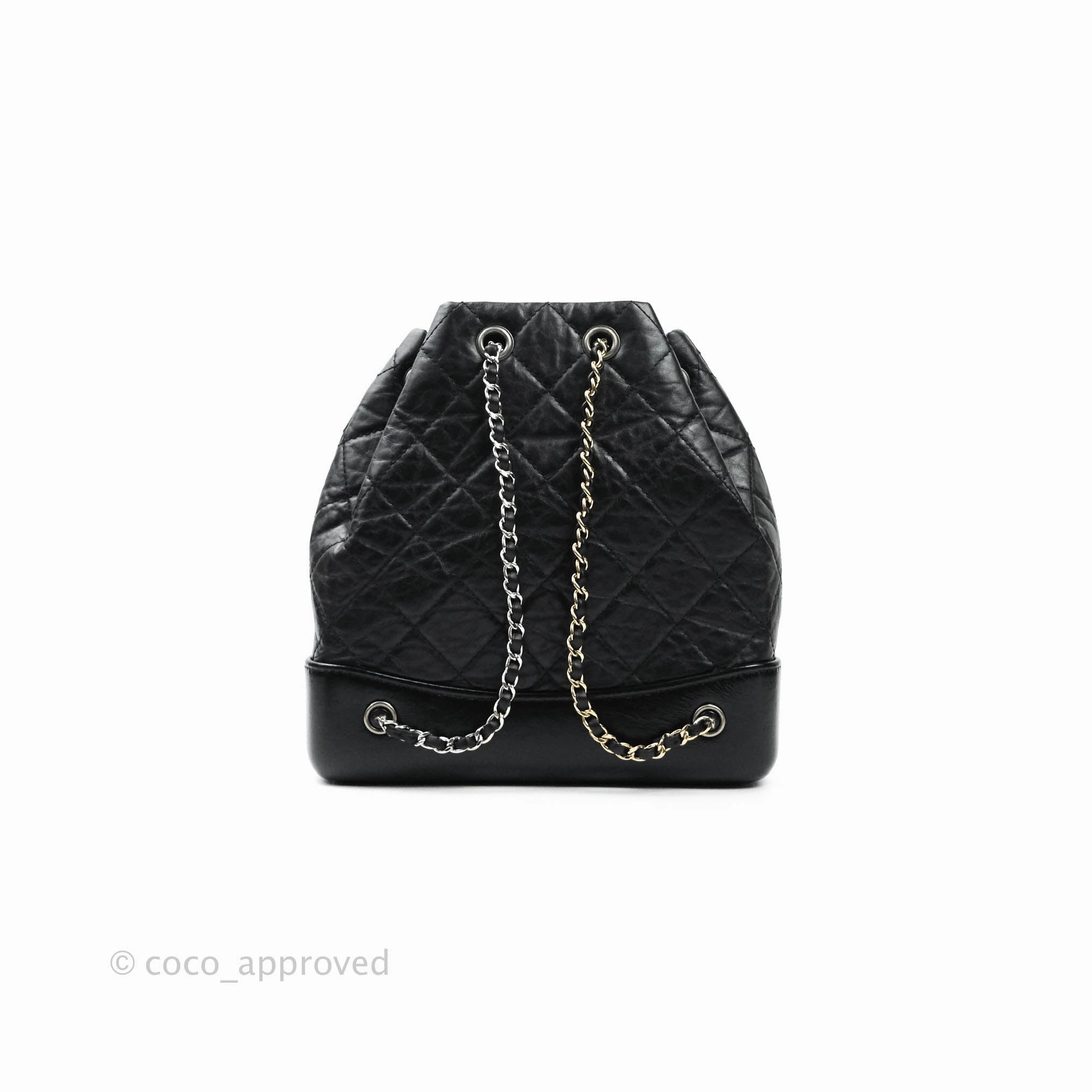 Chanel Small Gabrielle Backpack Black Aged Calfskin