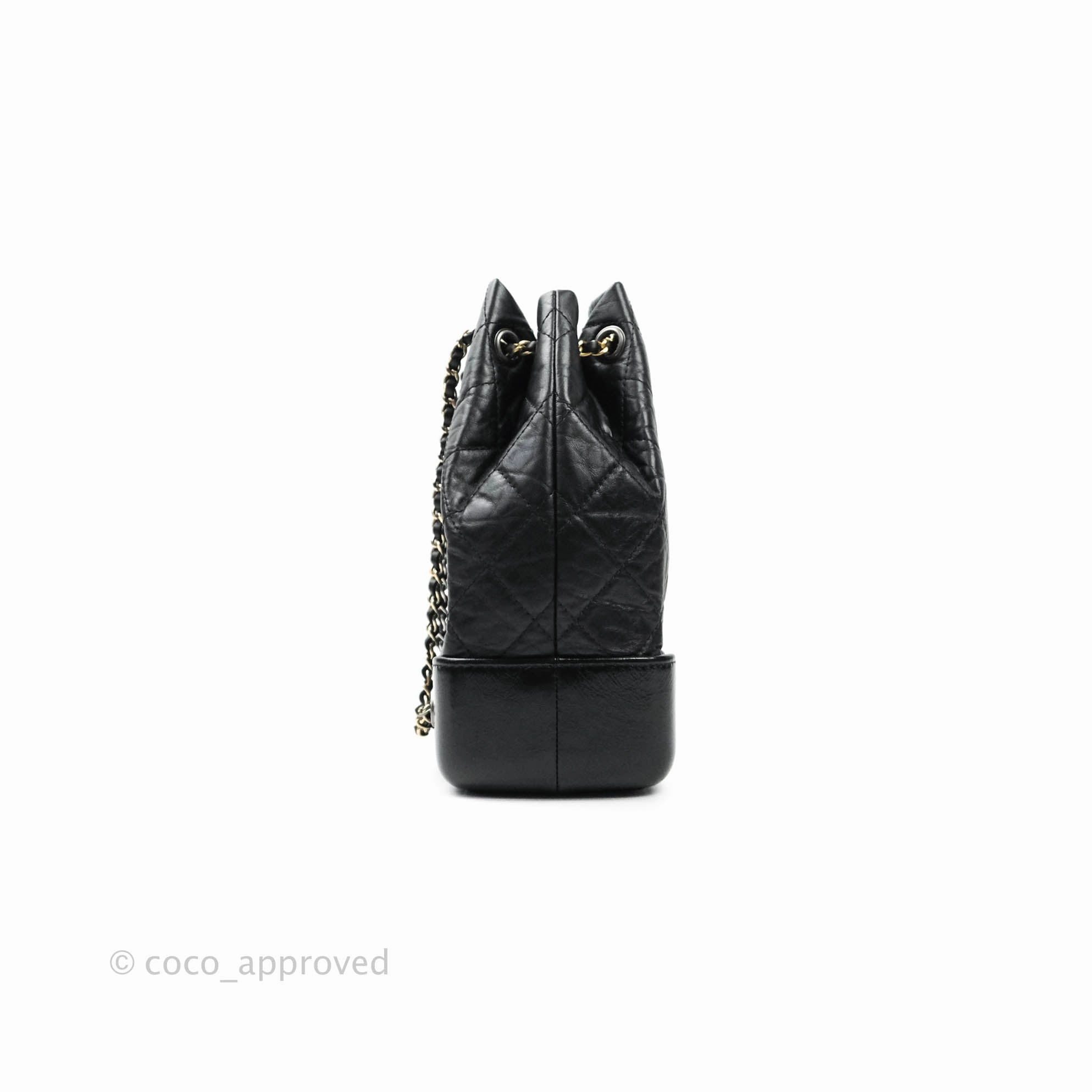 Chanel Small Gabrielle Backpack Black Aged Calfskin