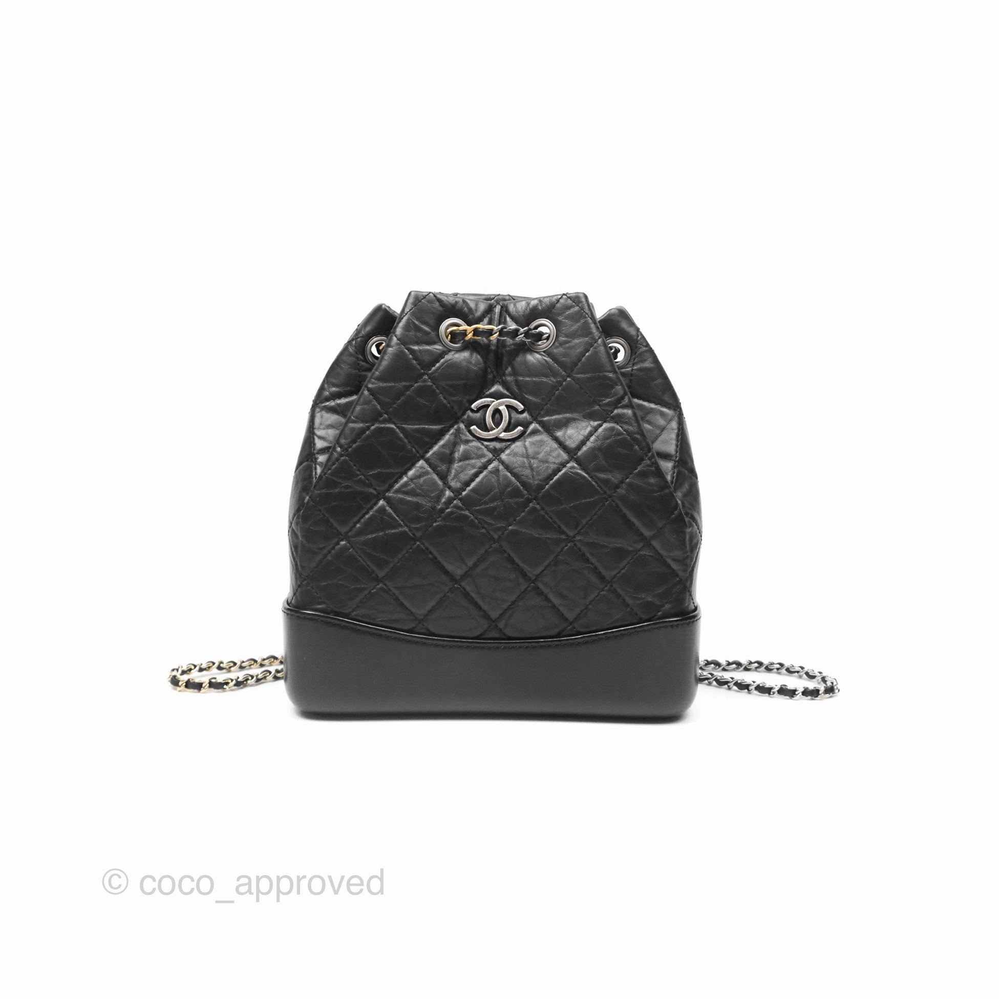 Chanel Small Gabrielle Backpack Black Aged Calfskin