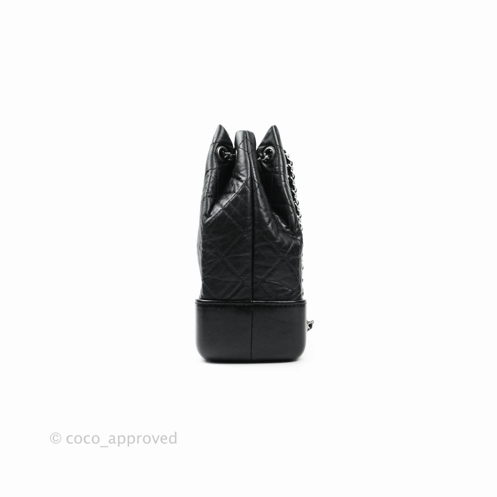 Chanel Small Gabrielle Backpack Black Aged Calfskin