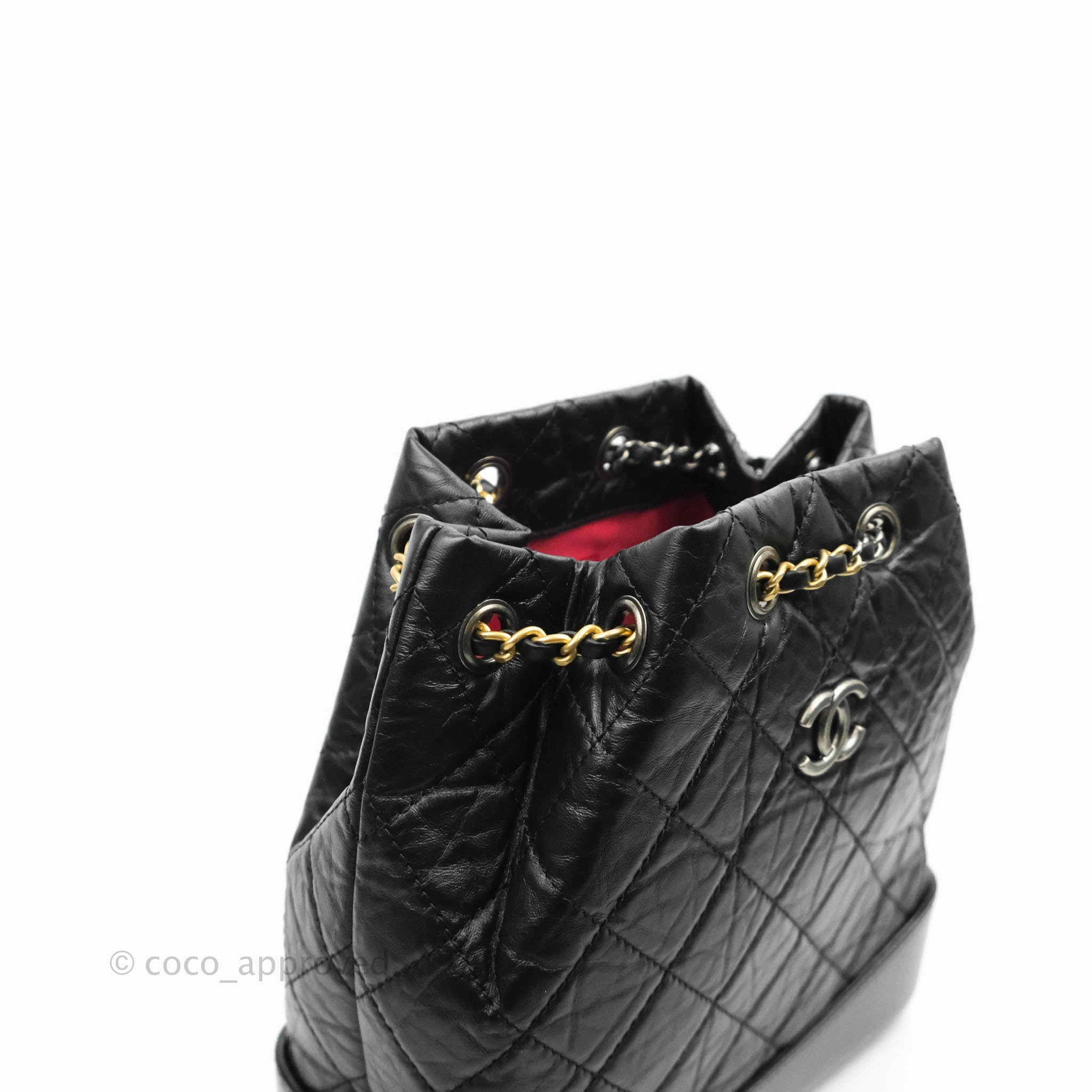 Chanel Small Gabrielle Backpack Black Aged Calfskin
