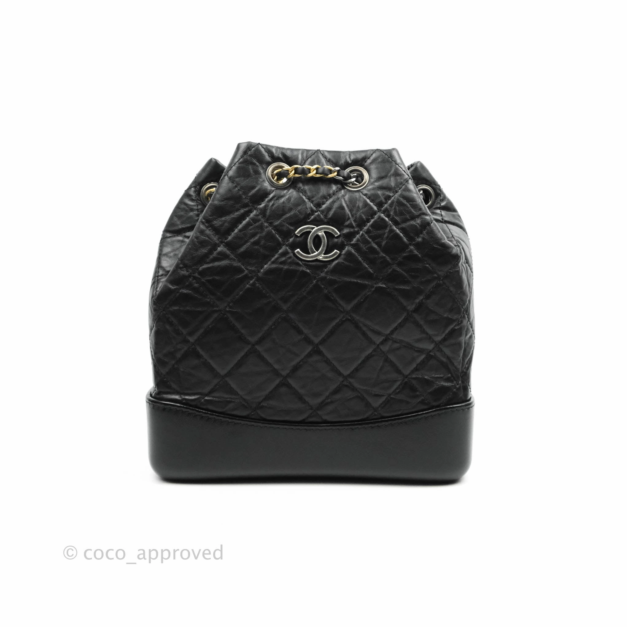 Chanel Small Gabrielle Backpack Black Aged Calfskin