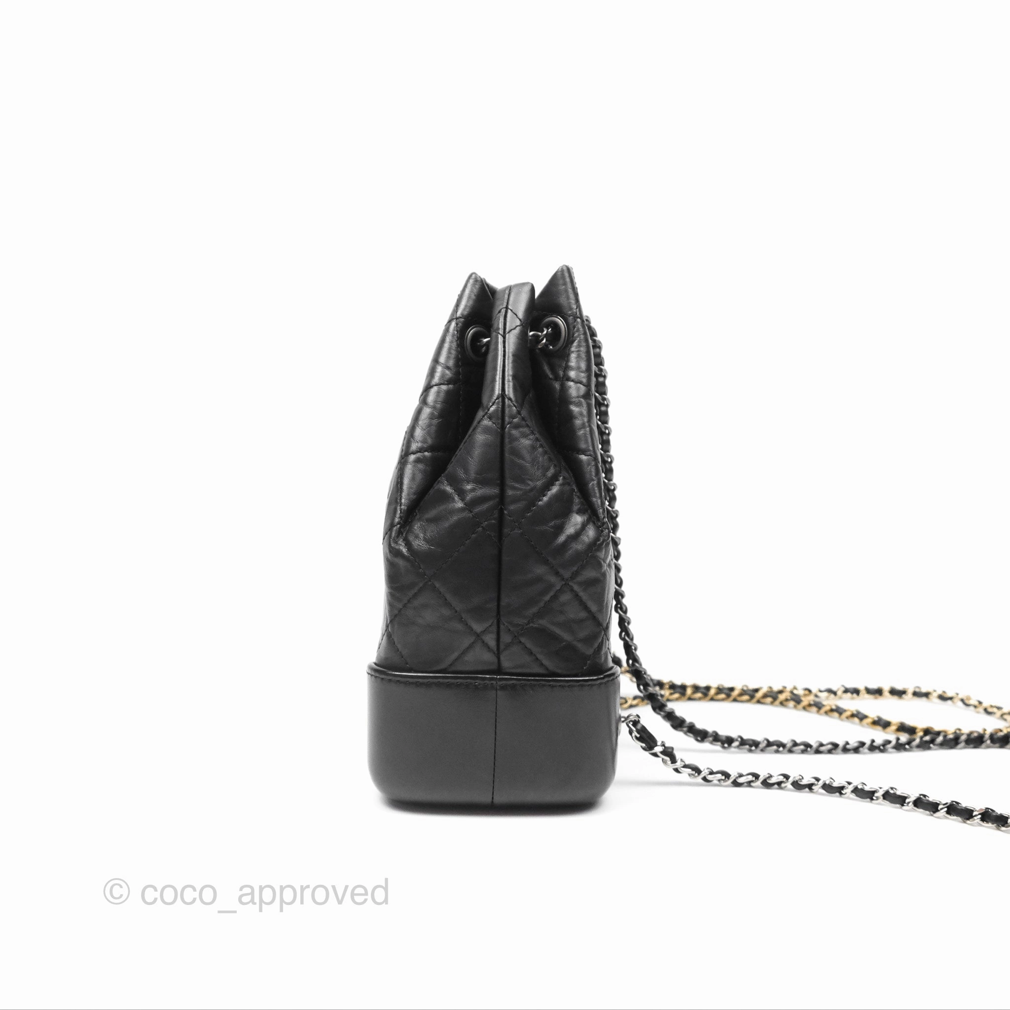 Chanel Small Gabrielle Backpack Black Aged Calfskin