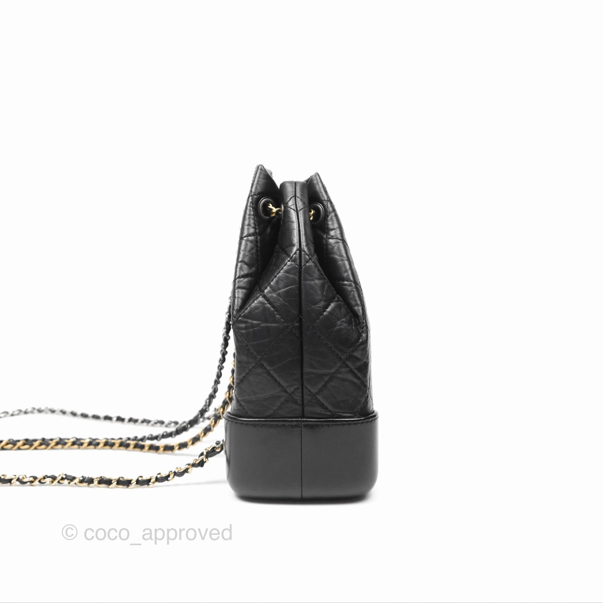 Chanel Small Gabrielle Backpack Black Aged Calfskin
