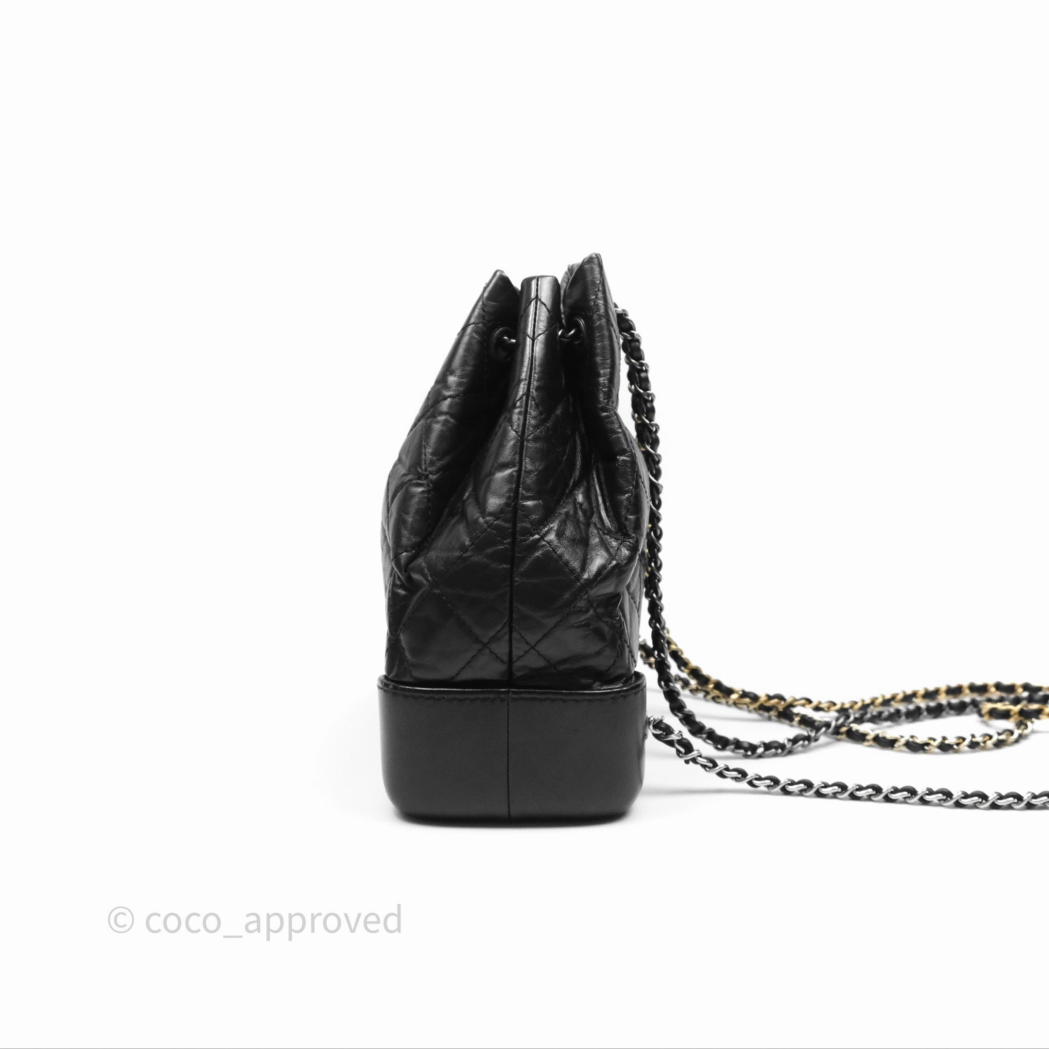 Chanel Small Gabrielle Backpack Black Aged Calfskin