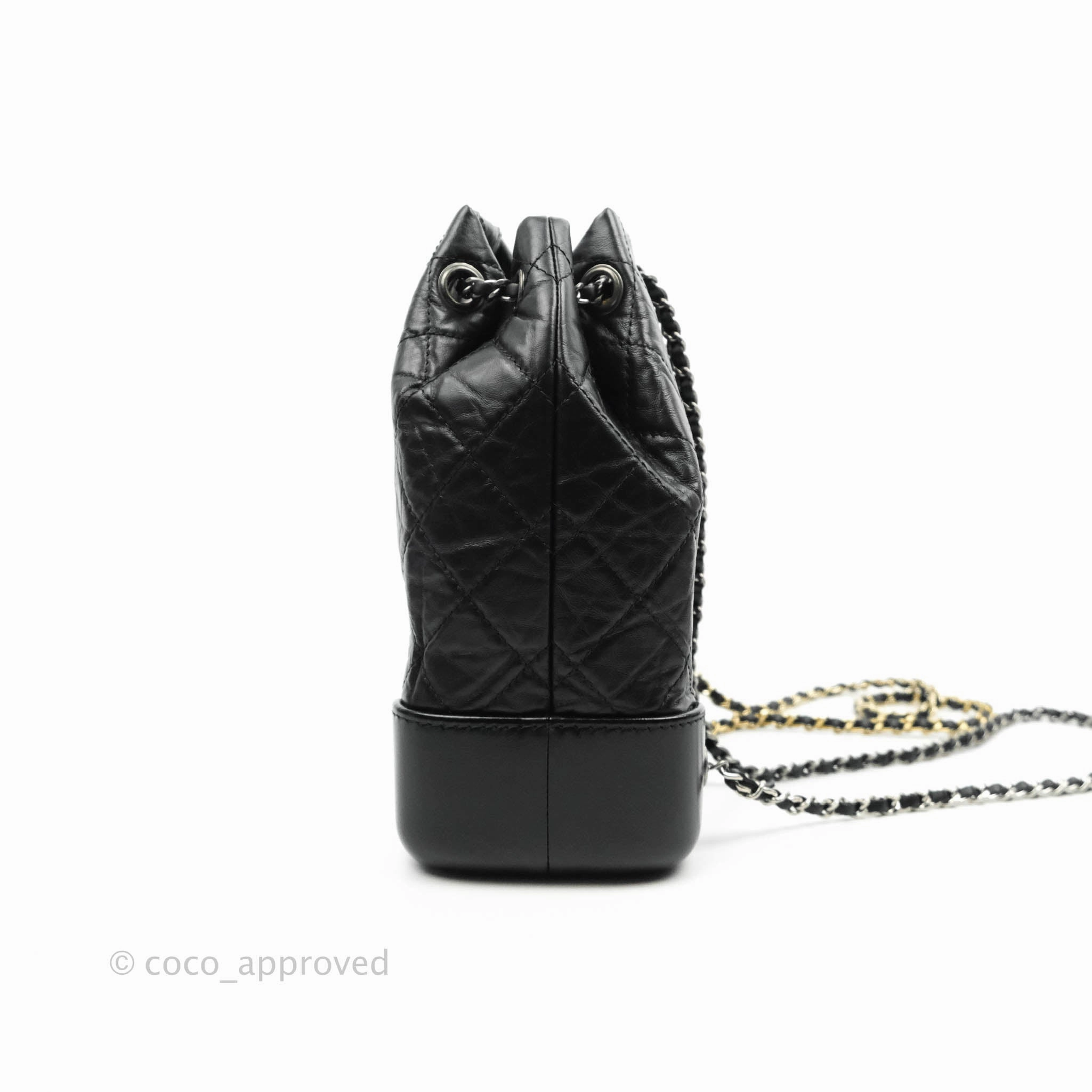 Chanel Small Gabrielle Backpack Black Aged Calfskin