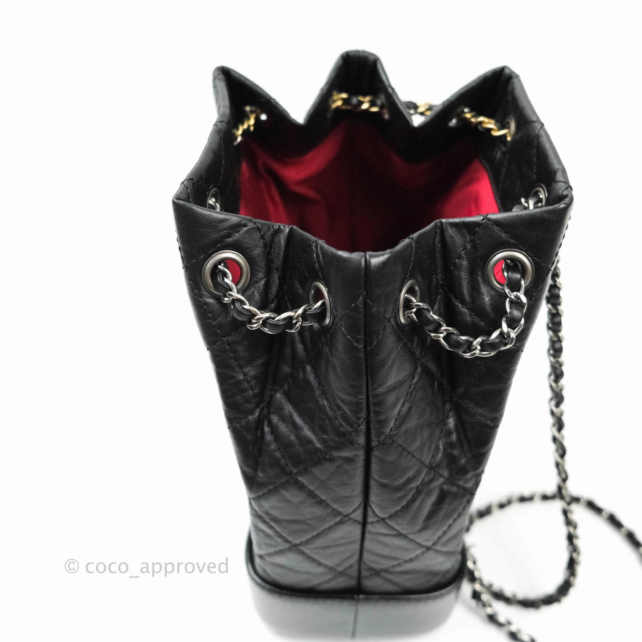 Chanel Small Gabrielle Backpack Black Aged Calfskin