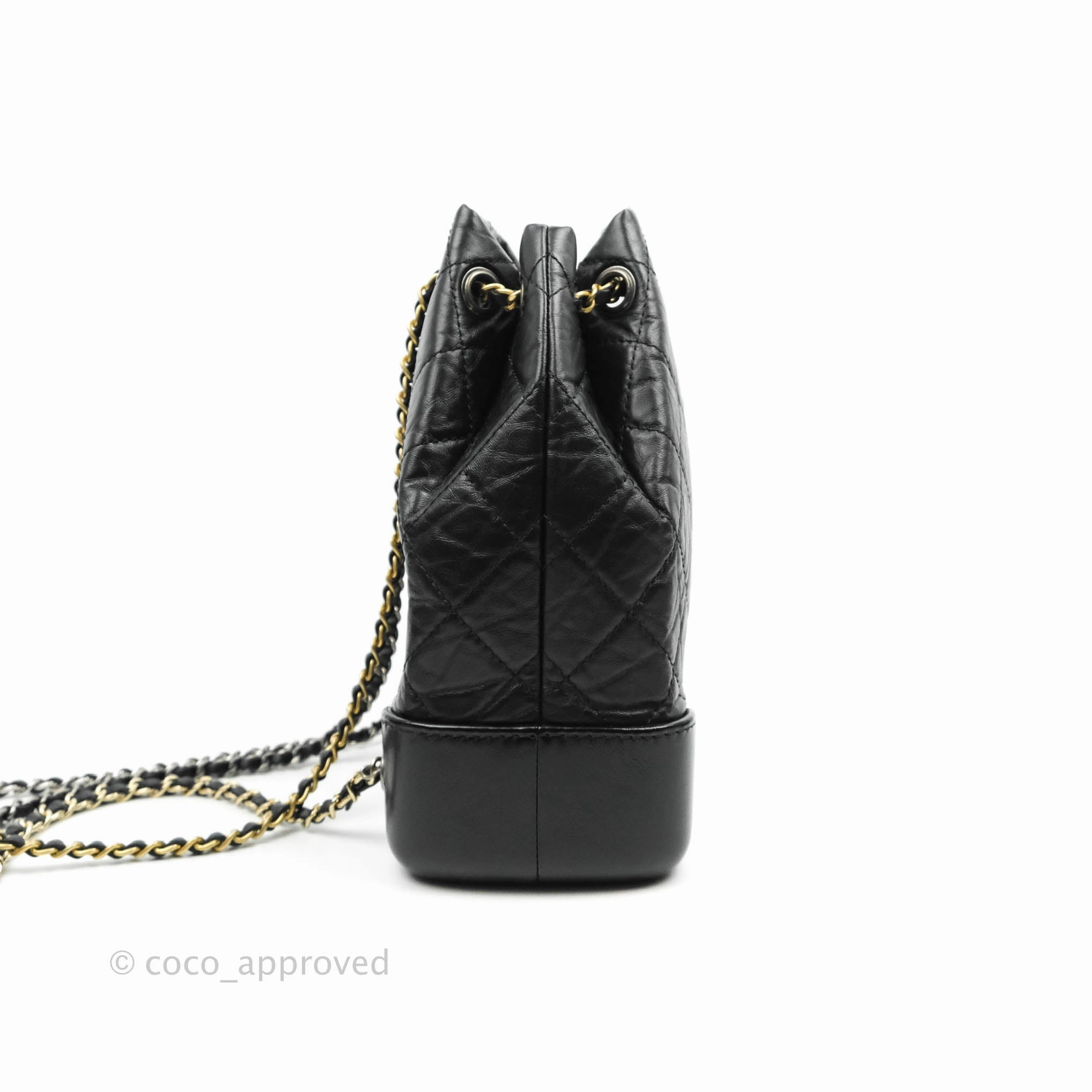 Chanel Small Gabrielle Backpack Black Aged Calfskin